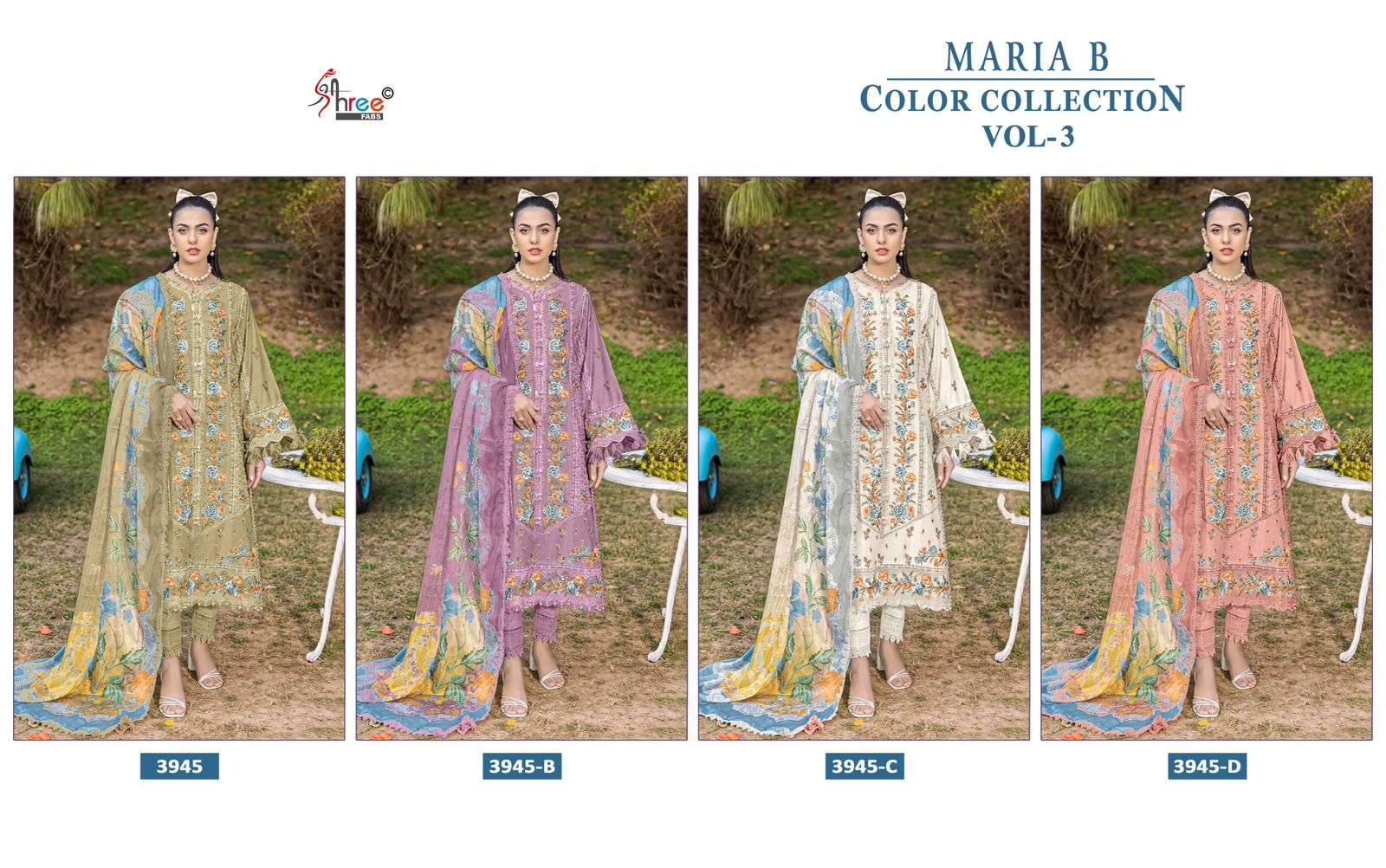 maria b colour collection vol-3 by shree fabs colors exclusive designer pakistani wear suit supplier 