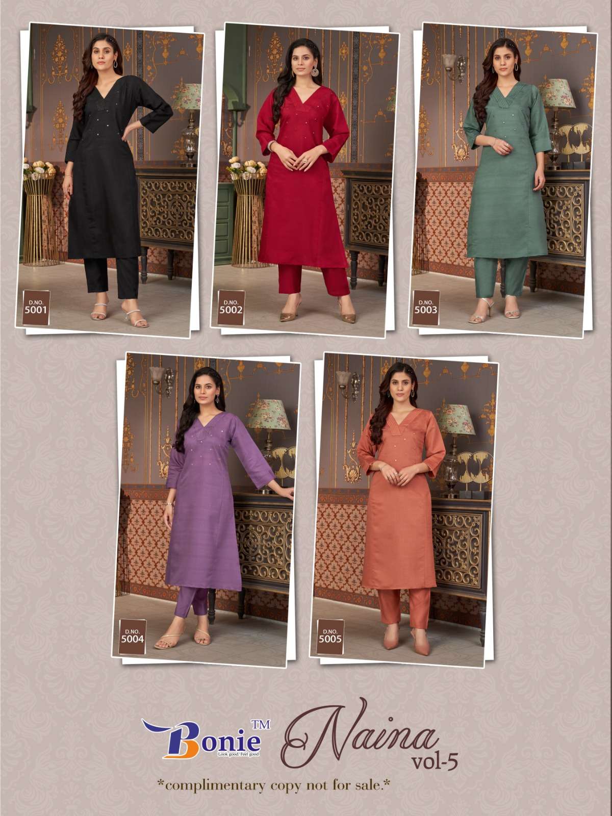 naina vol-5 by bonie colors latest designer party wear kurti exporter surat