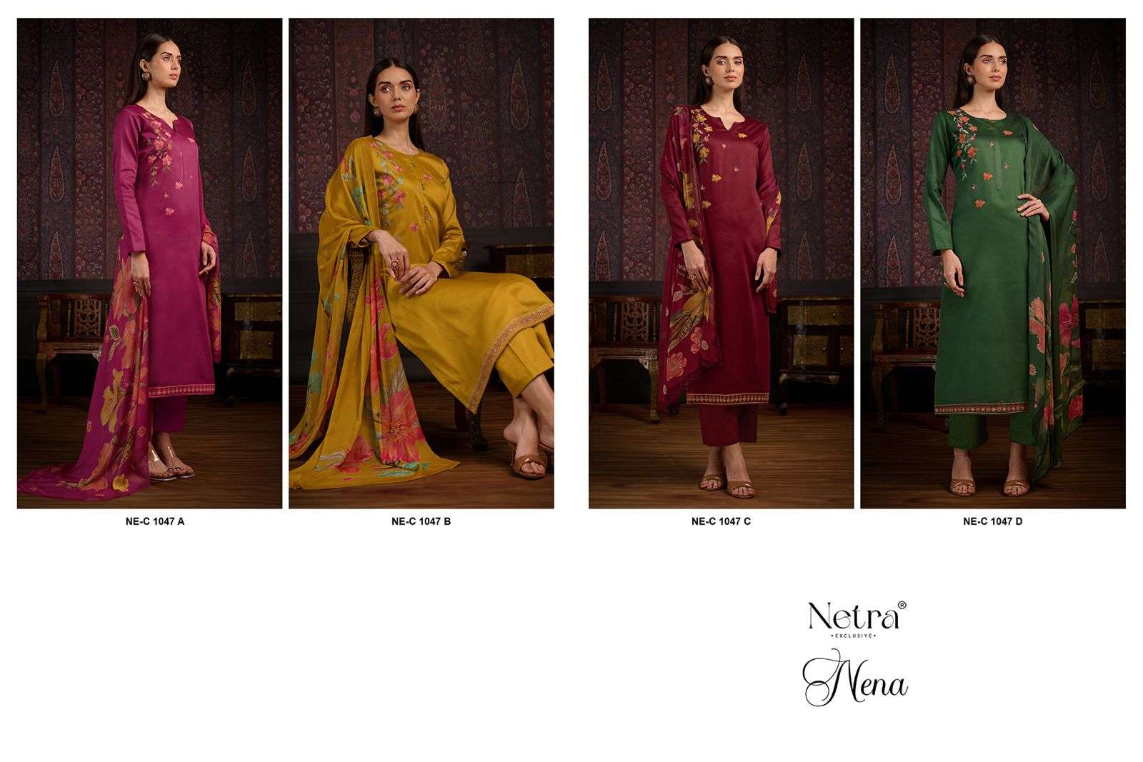 nena by netra colors latest designer party wear cotton salwar suit collection surat