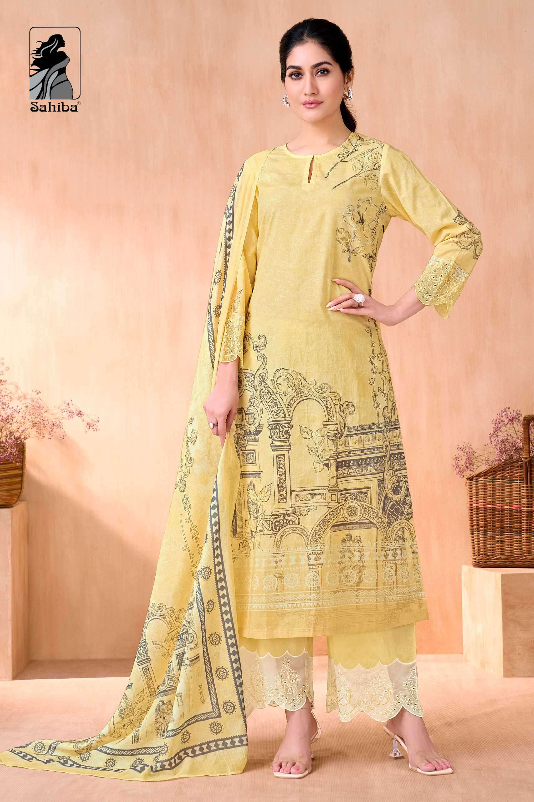 nivedita by sahiba colors fancy embroidery patch work with khatli work cotton salwar suit collection surat
