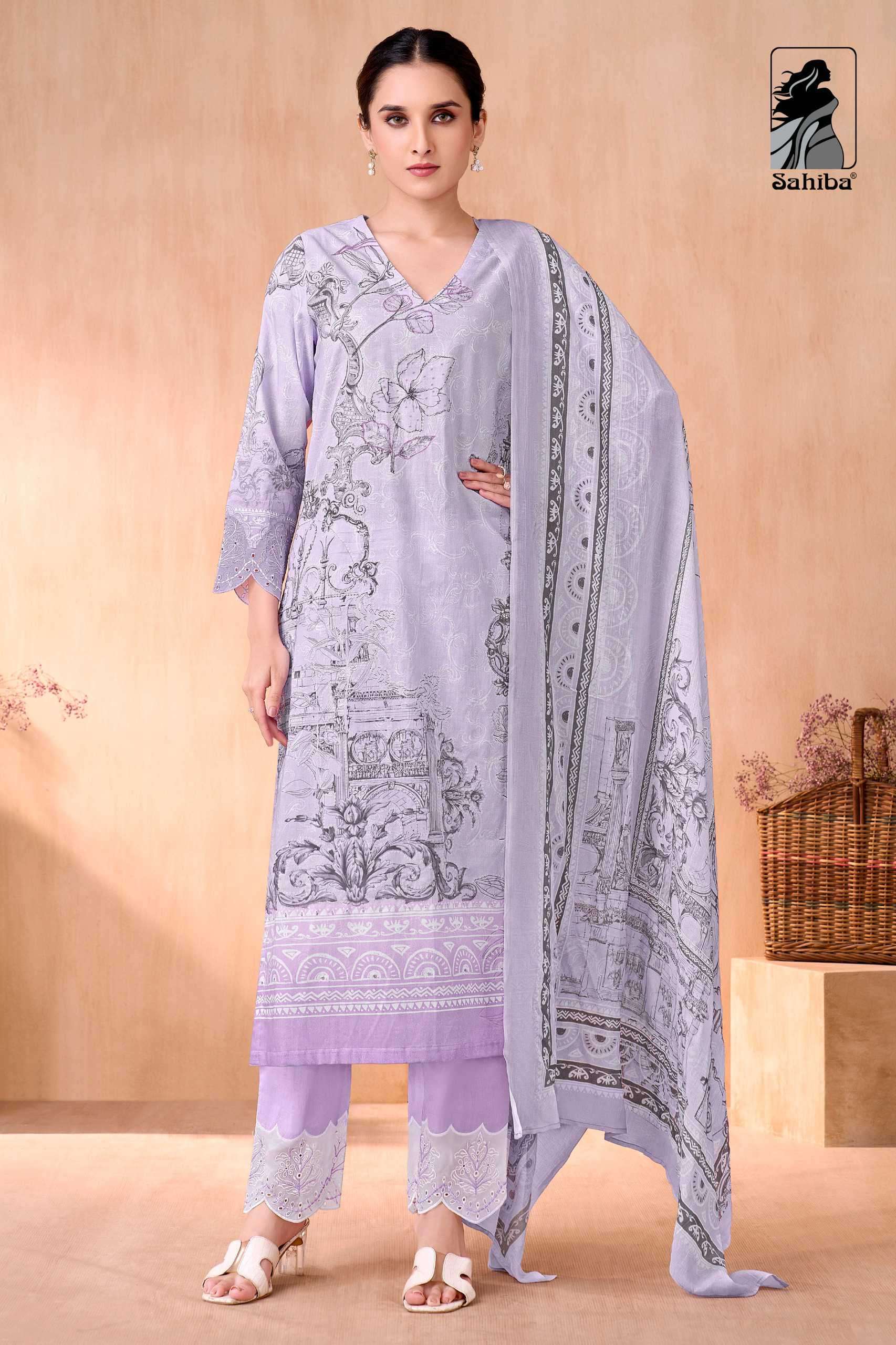 nivedita by sahiba colors fancy embroidery patch work with khatli work cotton salwar suit collection surat