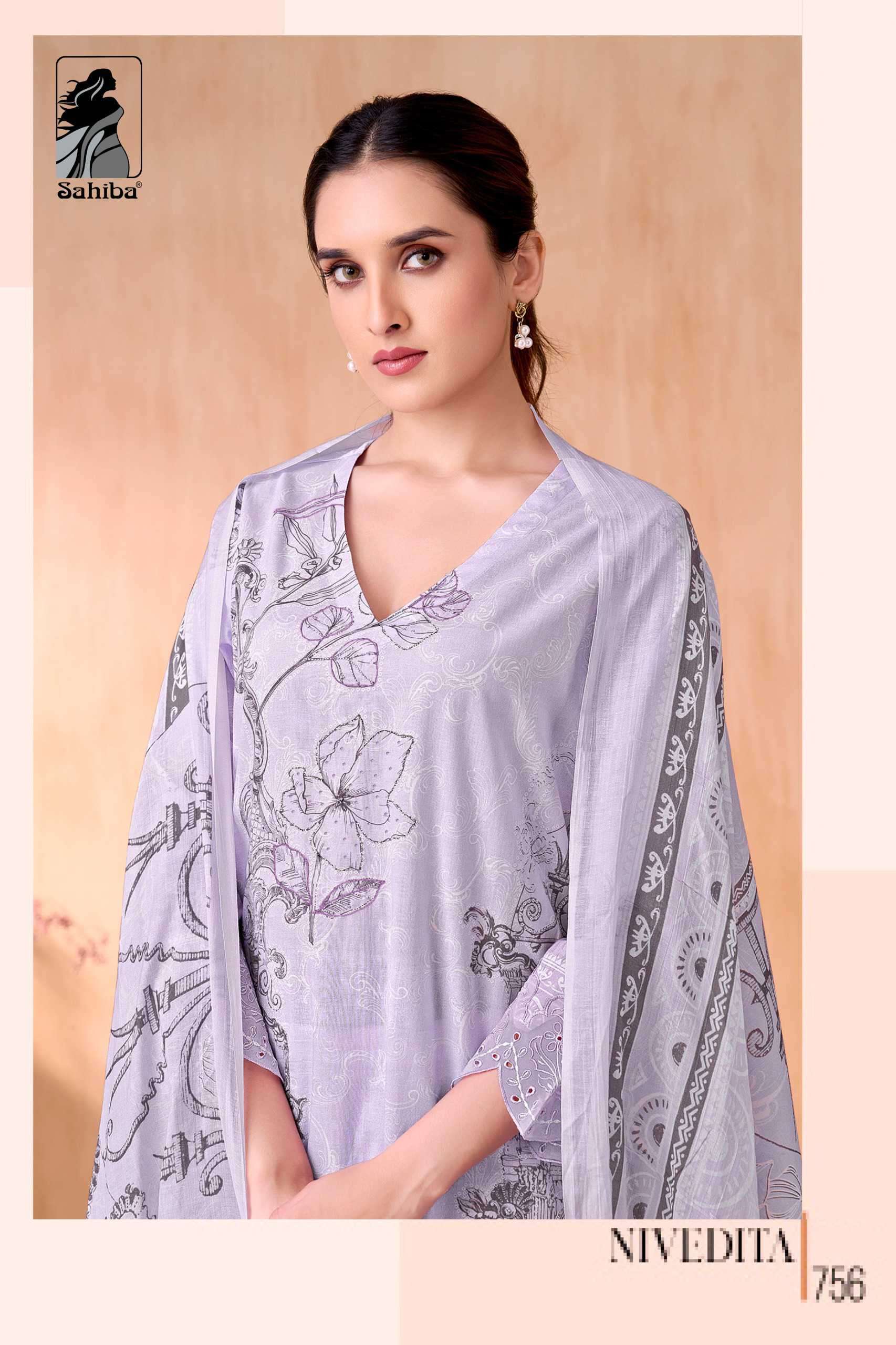 nivedita by sahiba colors fancy embroidery patch work with khatli work cotton salwar suit collection surat