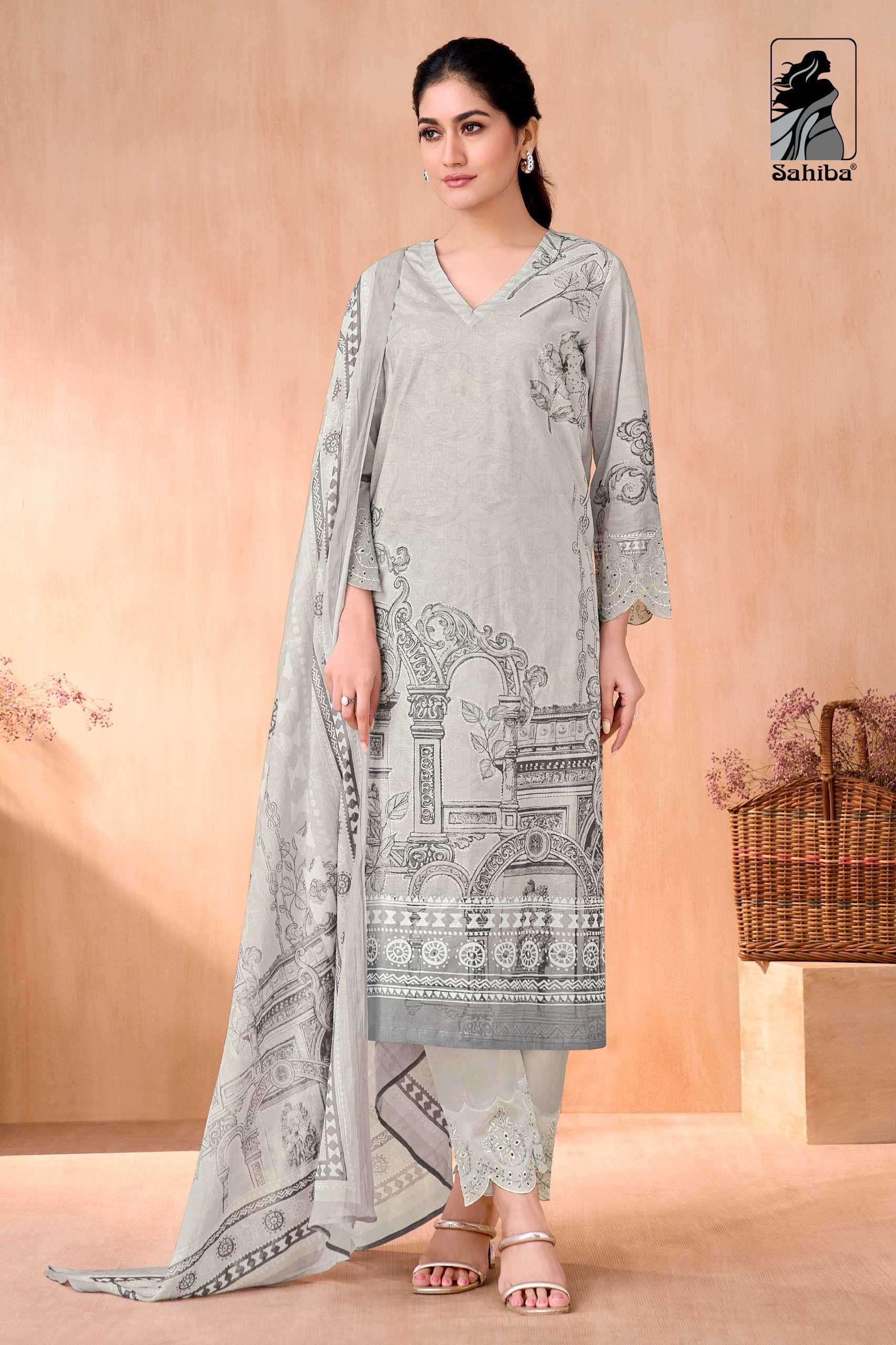 nivedita by sahiba colors fancy embroidery patch work with khatli work cotton salwar suit collection surat