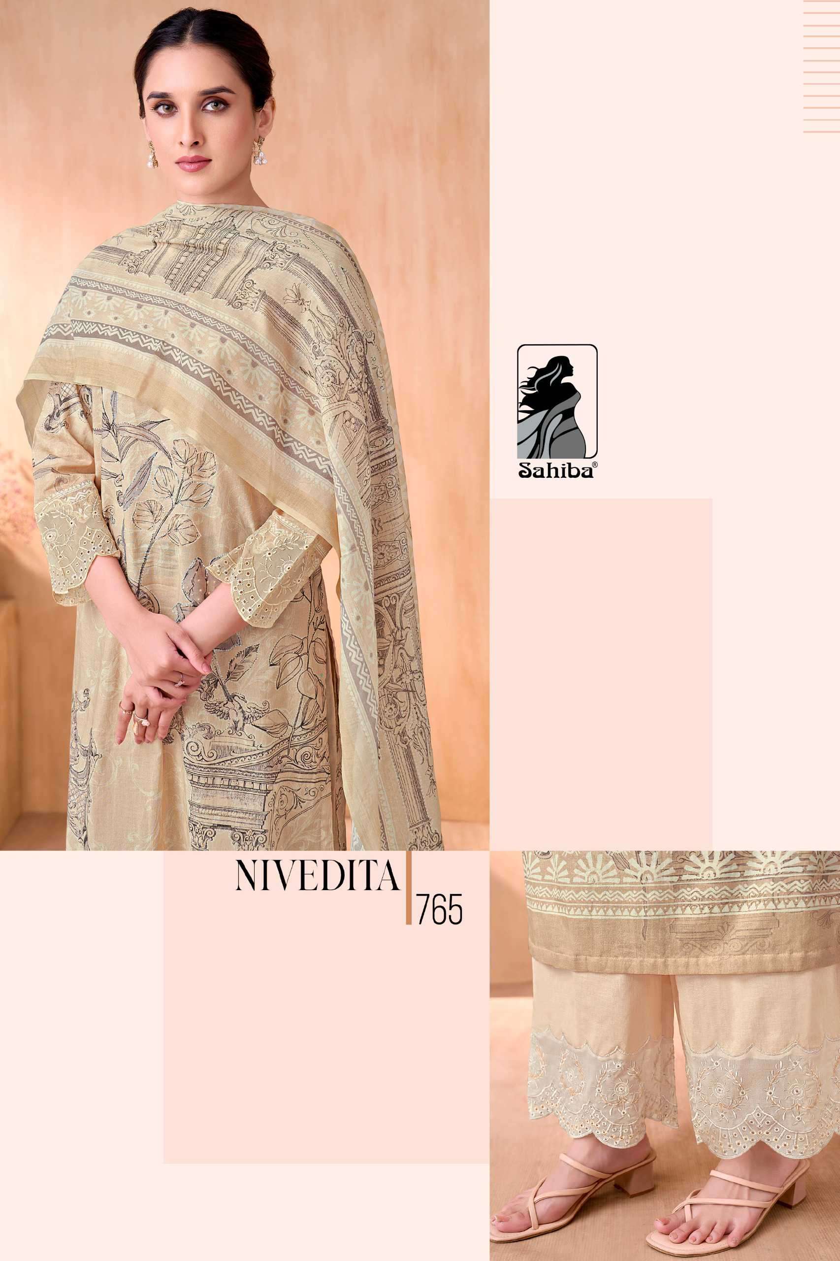nivedita by sahiba colors fancy embroidery patch work with khatli work cotton salwar suit collection surat