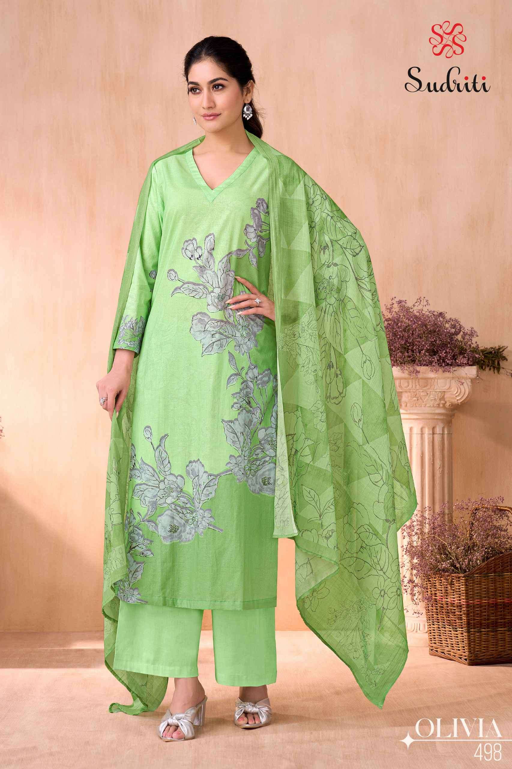 olivia by sudriti colors latest designer casual wear lawn cotton printed suit supplier 