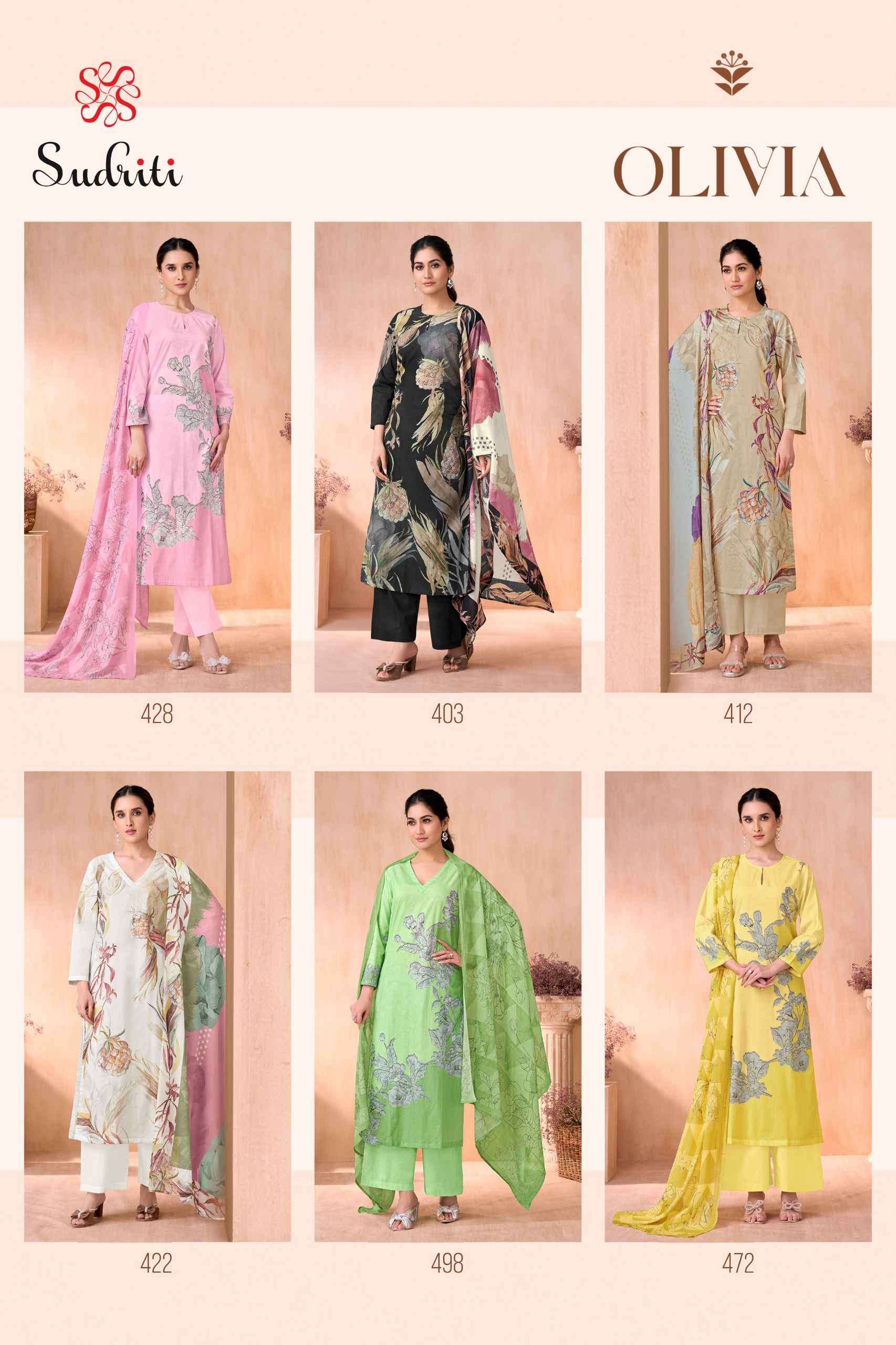 olivia by sudriti colors latest designer casual wear lawn cotton printed suit supplier 