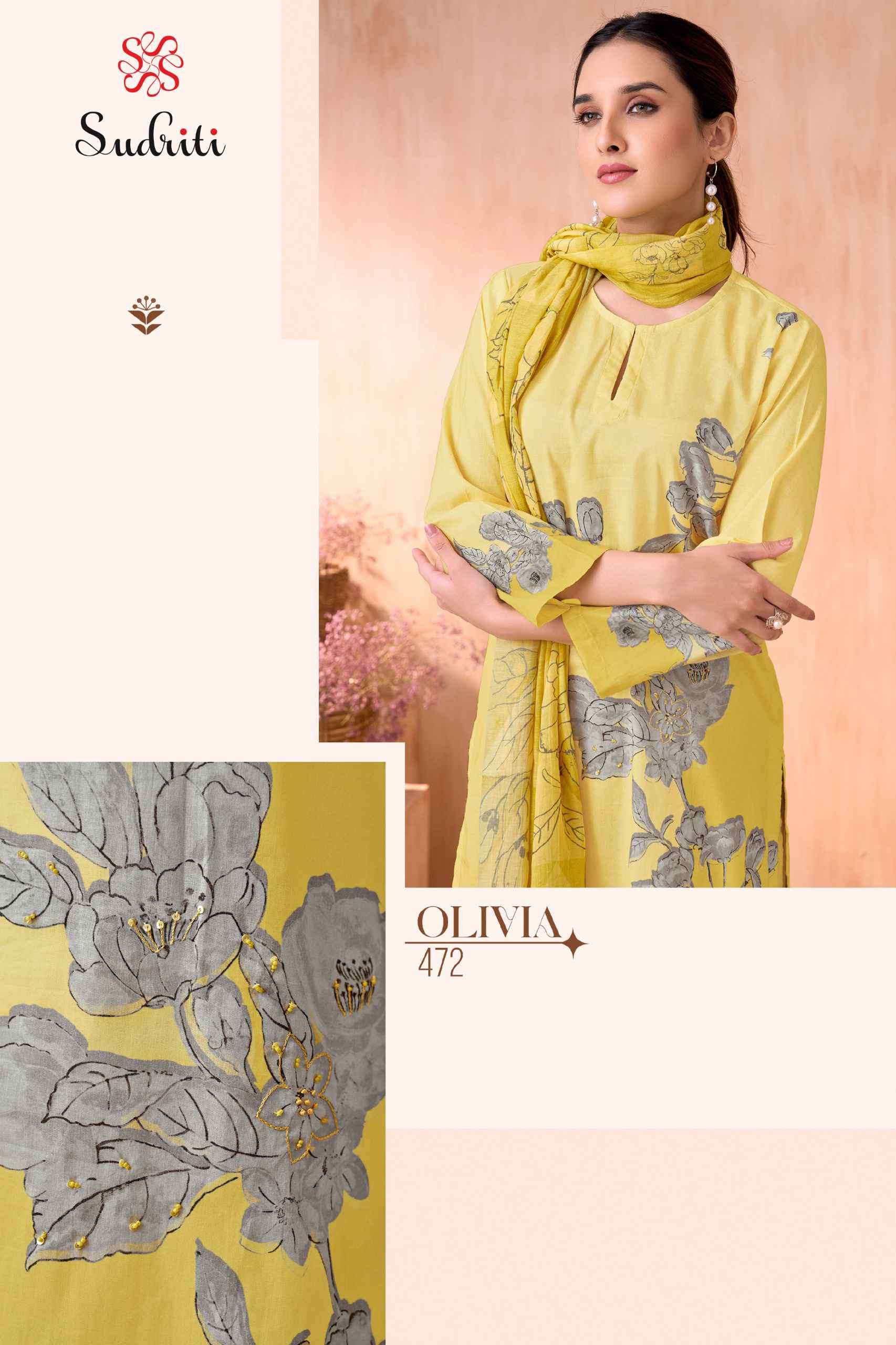 olivia by sudriti colors latest designer casual wear lawn cotton printed suit supplier 