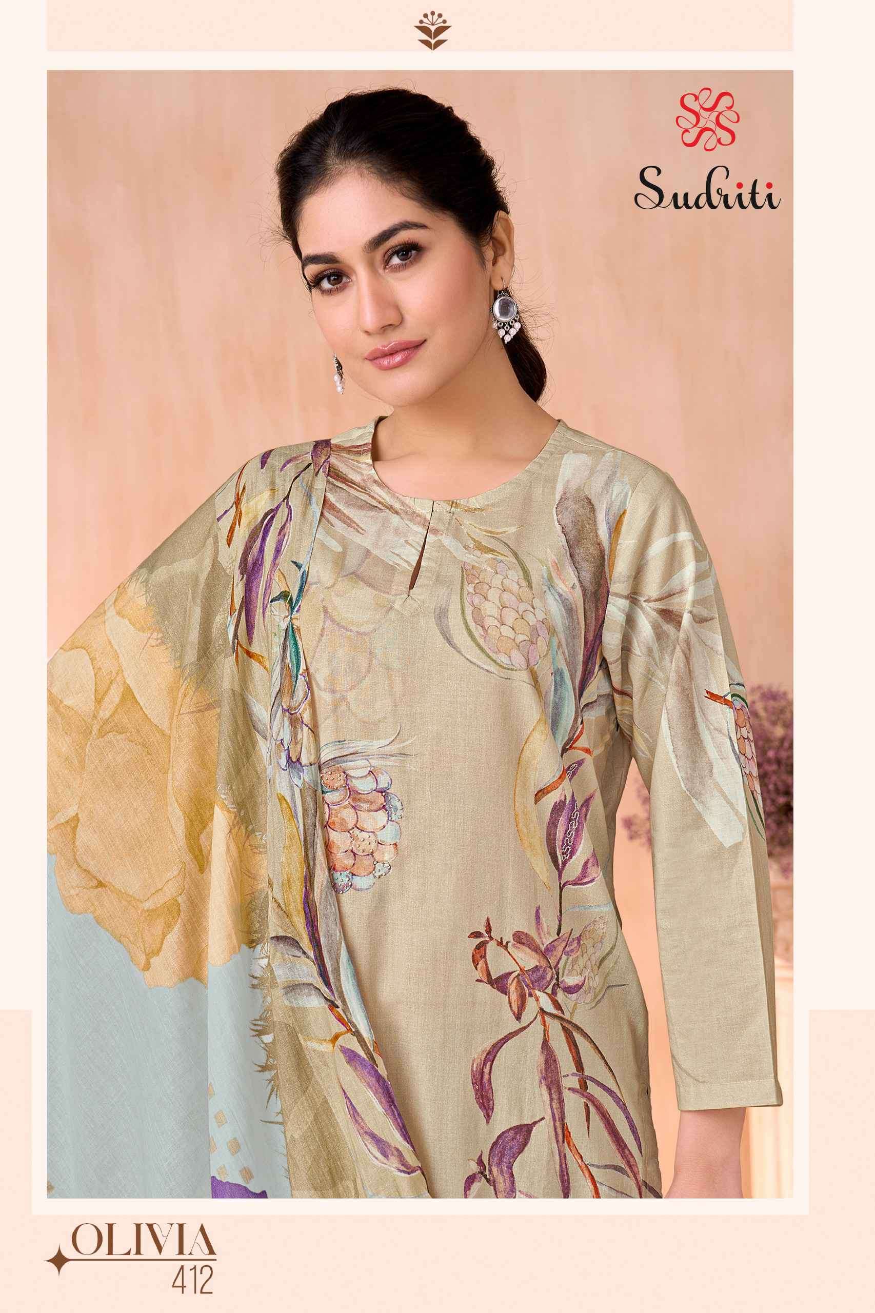 olivia by sudriti colors latest designer casual wear lawn cotton printed suit supplier 