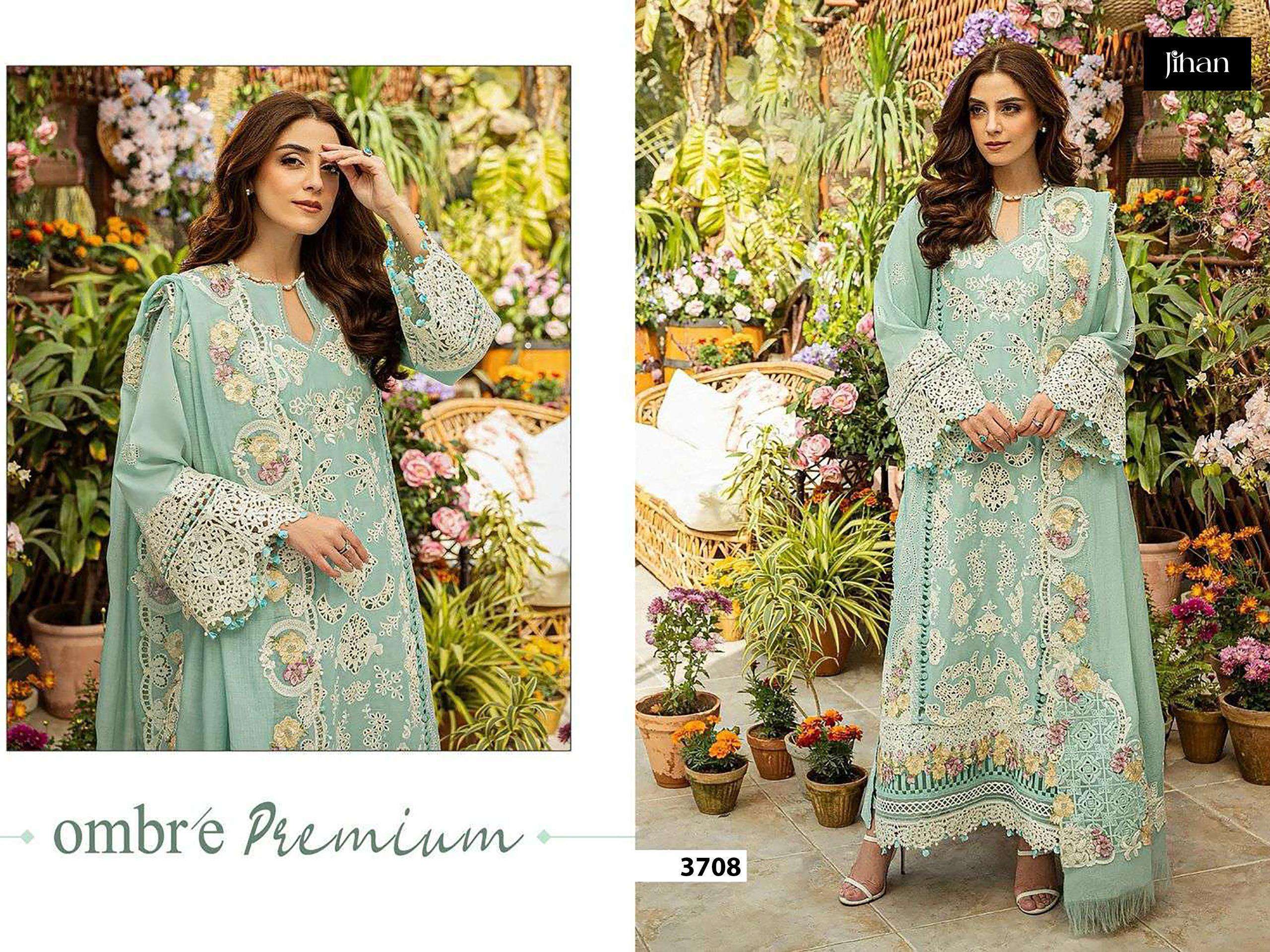 ombre premium by jihan colors cotton self embroidered salwar suit supplier 