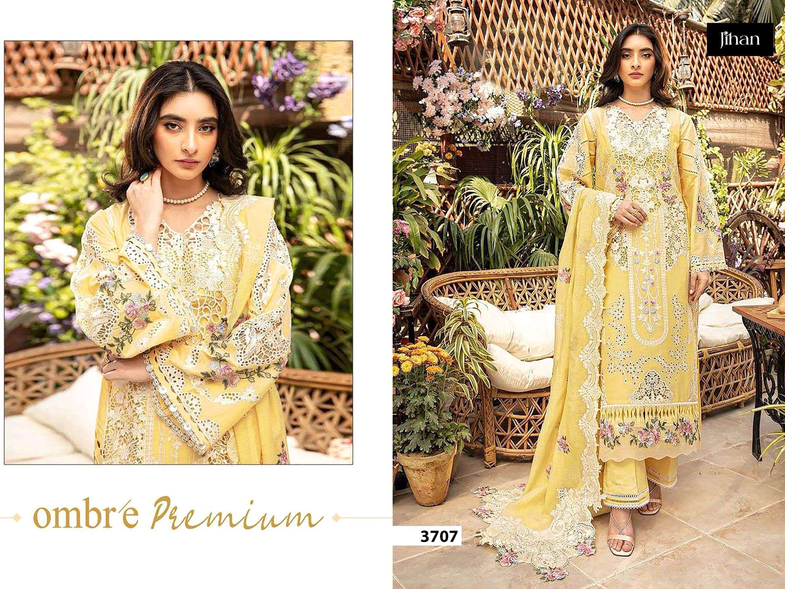 ombre premium by jihan colors cotton self embroidered salwar suit supplier 