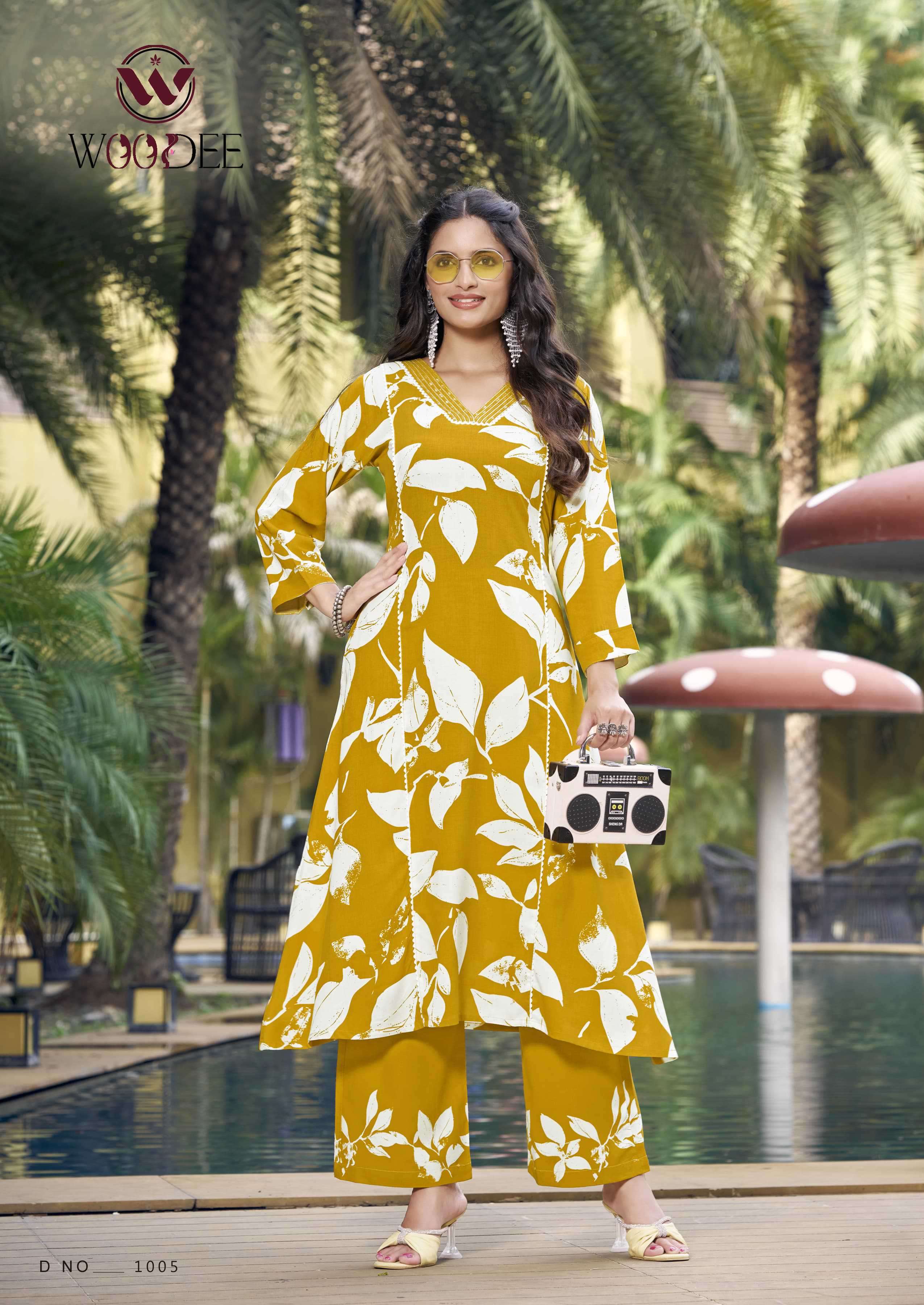 payal by woodee 1001-1006 series casual wear liva rayon cord set supplier 