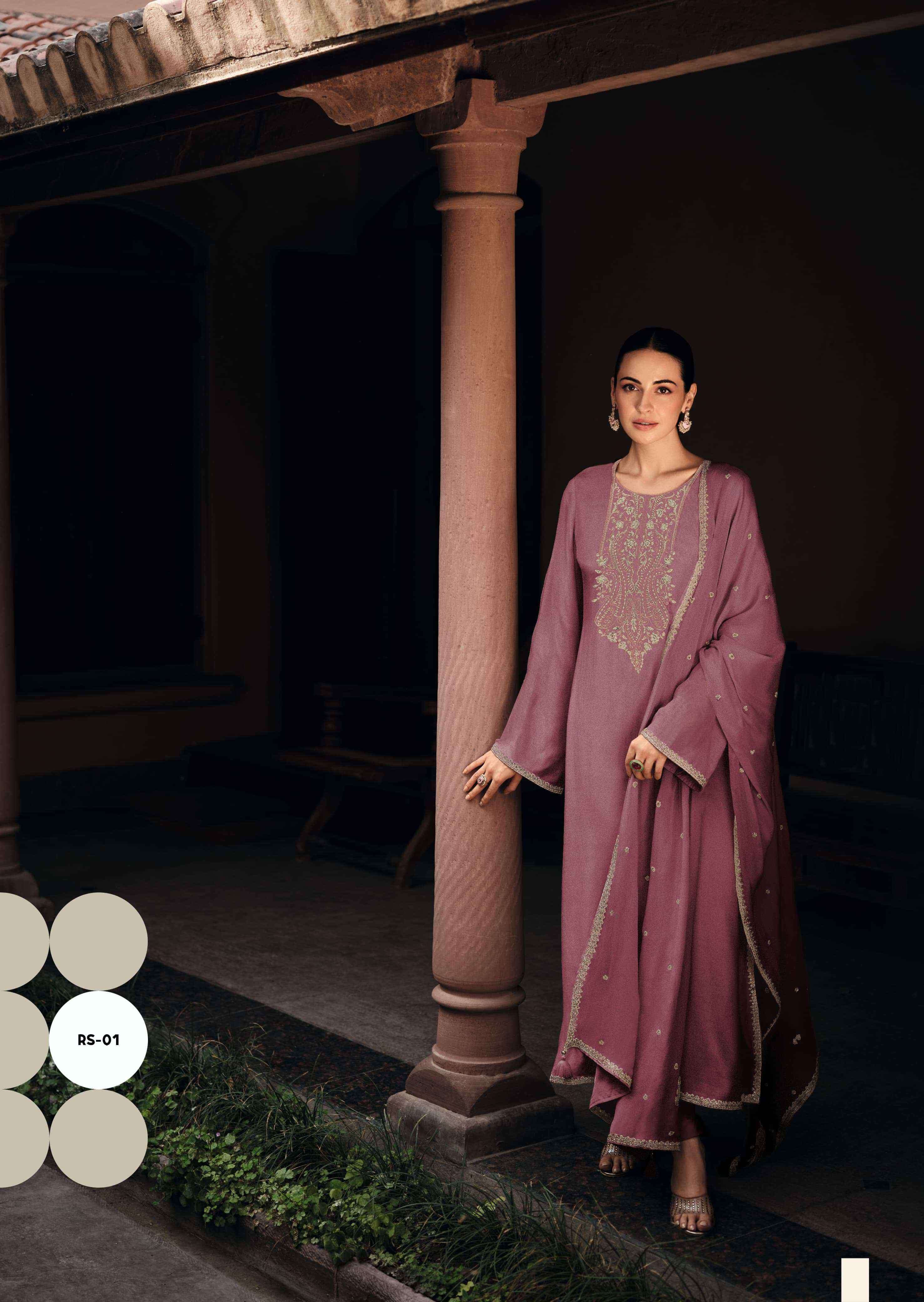resha by varshaa colors exclusive embroidery work tissue salwar kameez dealer surat