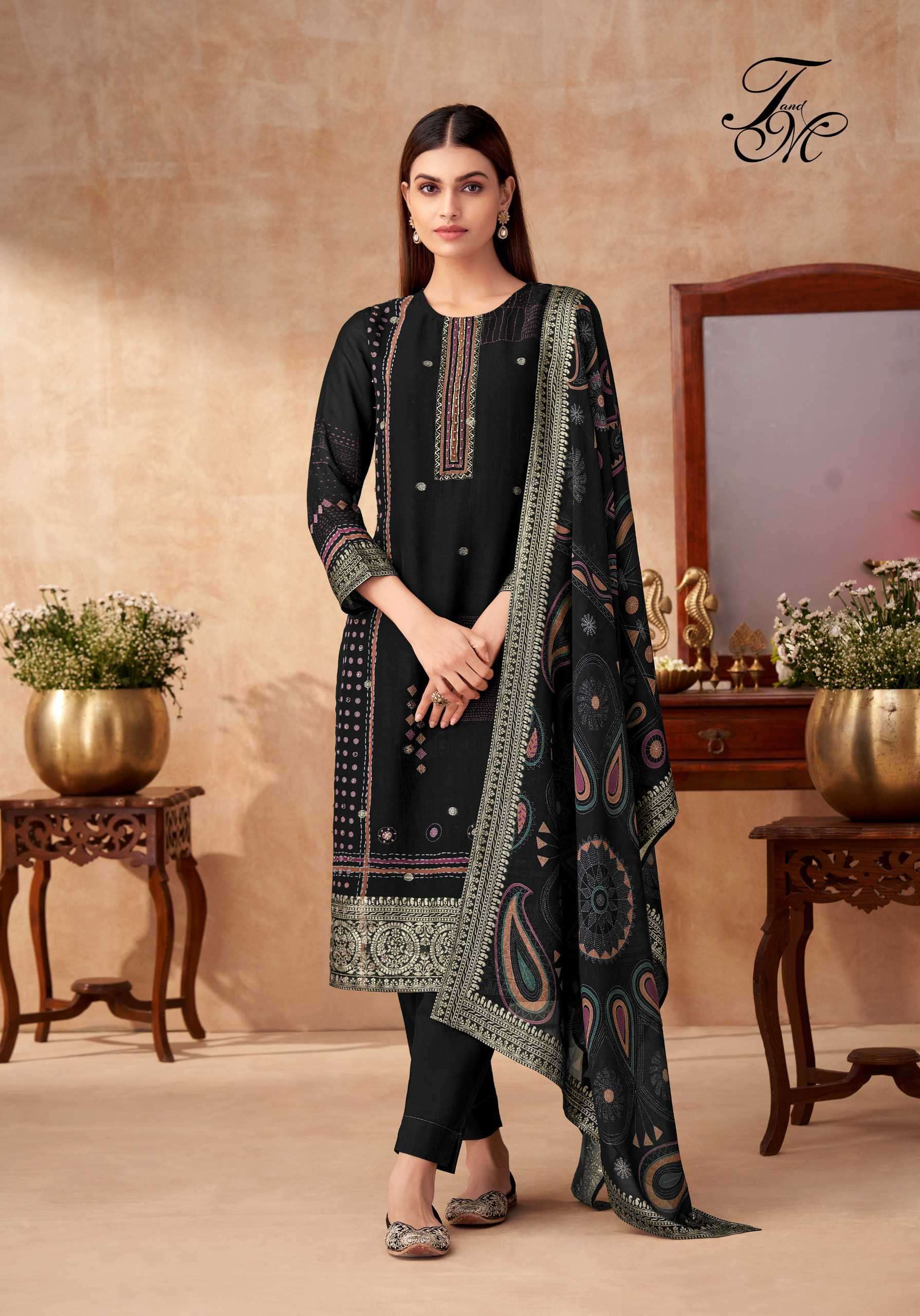 ritika by t&m colors latest handwork designer organza suit wholesaler surat