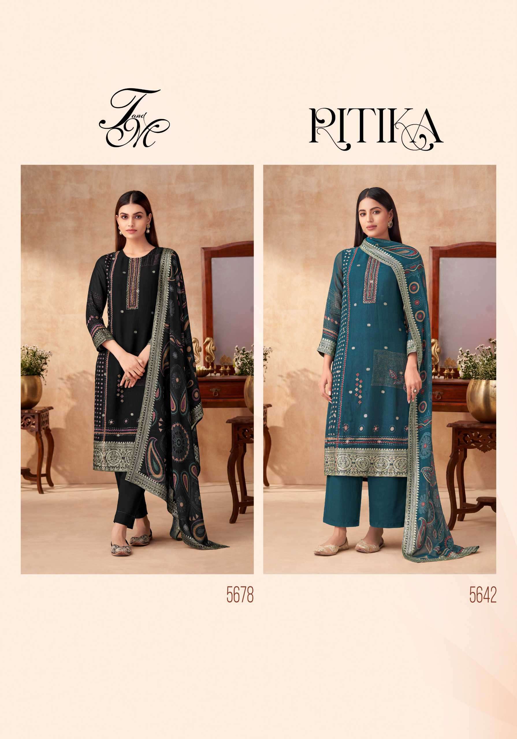 ritika by t&m colors latest handwork designer organza suit wholesaler surat