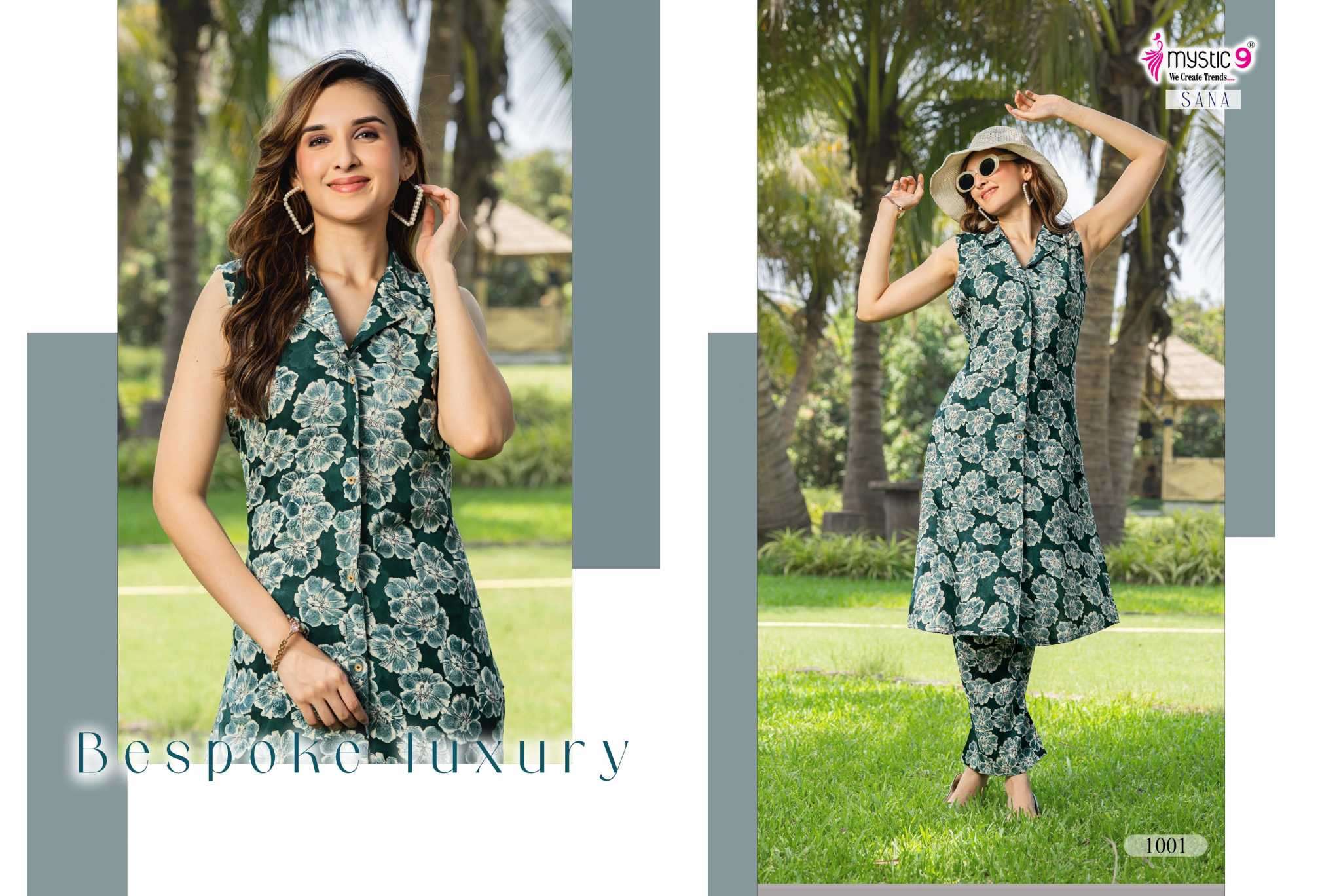 sana vol-1 by mystic 9 colors rayon foil printed designer cord set online dealer surat