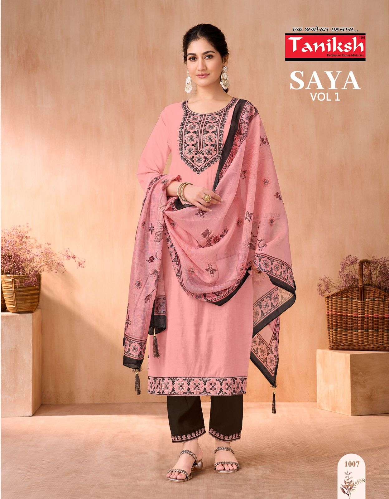 saya vol-1 by taniksh colors latest designer with embroidered reaymade catalogue surat