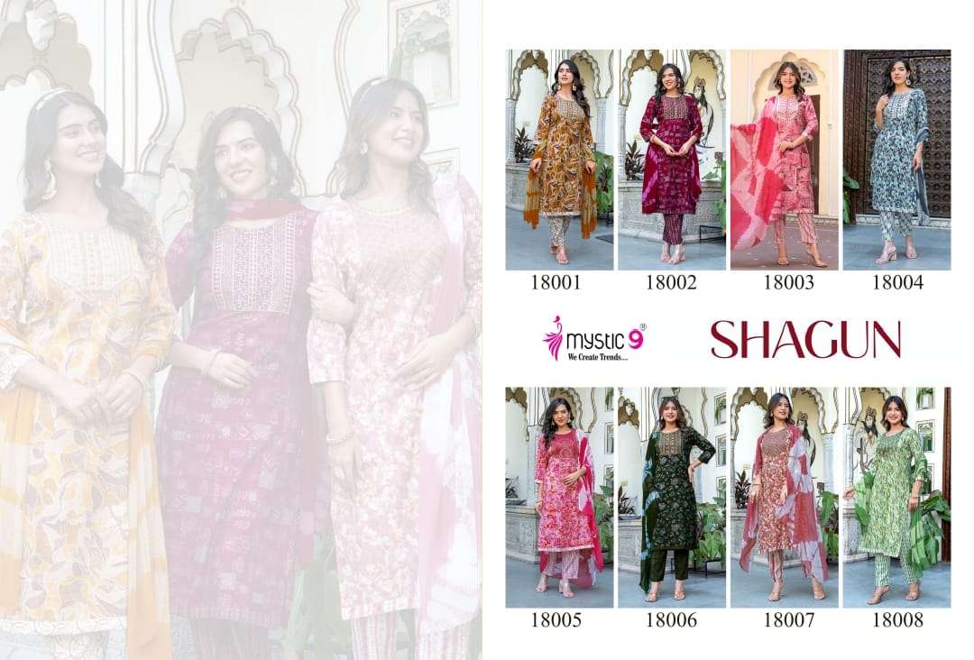 shagun vol-18 by mystic 9 colors exclusive designer casual wear kurti online dealer surat