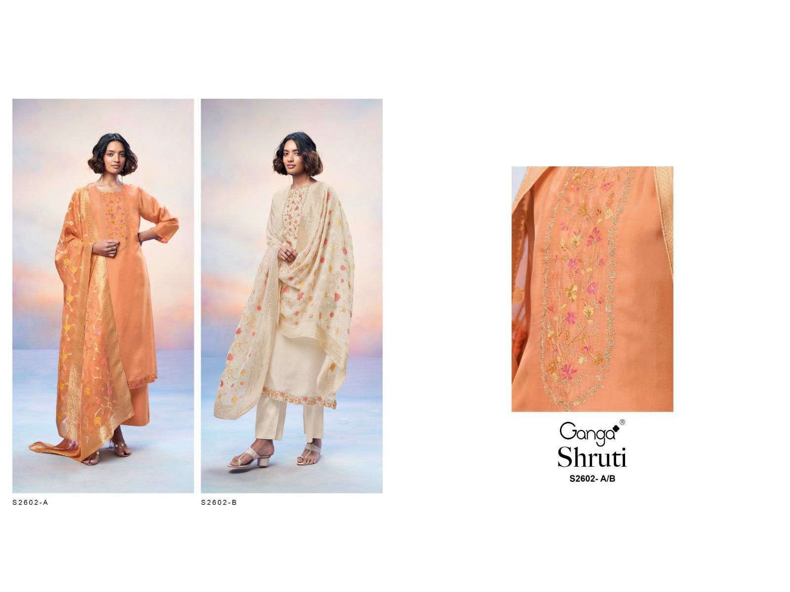 shruti 2602 by ganga colors best designer party wear salwar suit collection surat