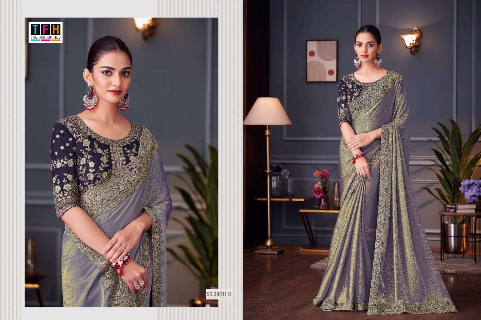 silver screen-20 by tfh colors latest designer party wear saree online dealer surat