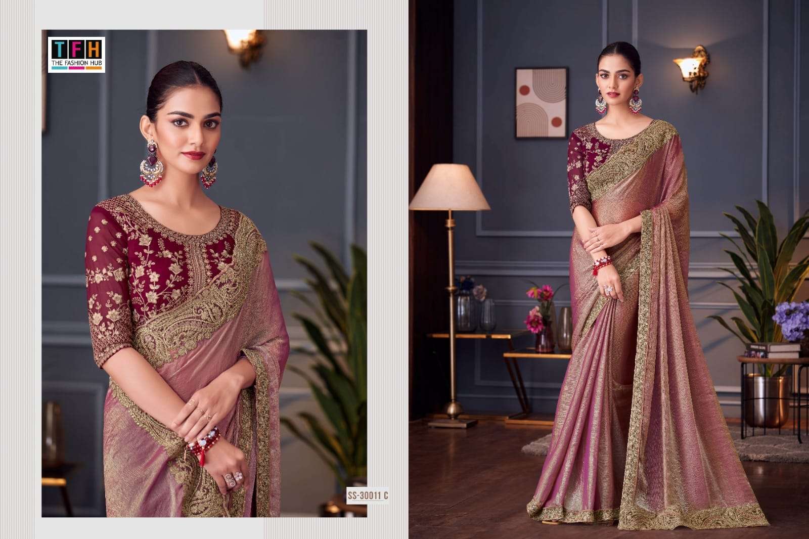 silver screen-20 by tfh colors latest designer party wear saree online dealer surat