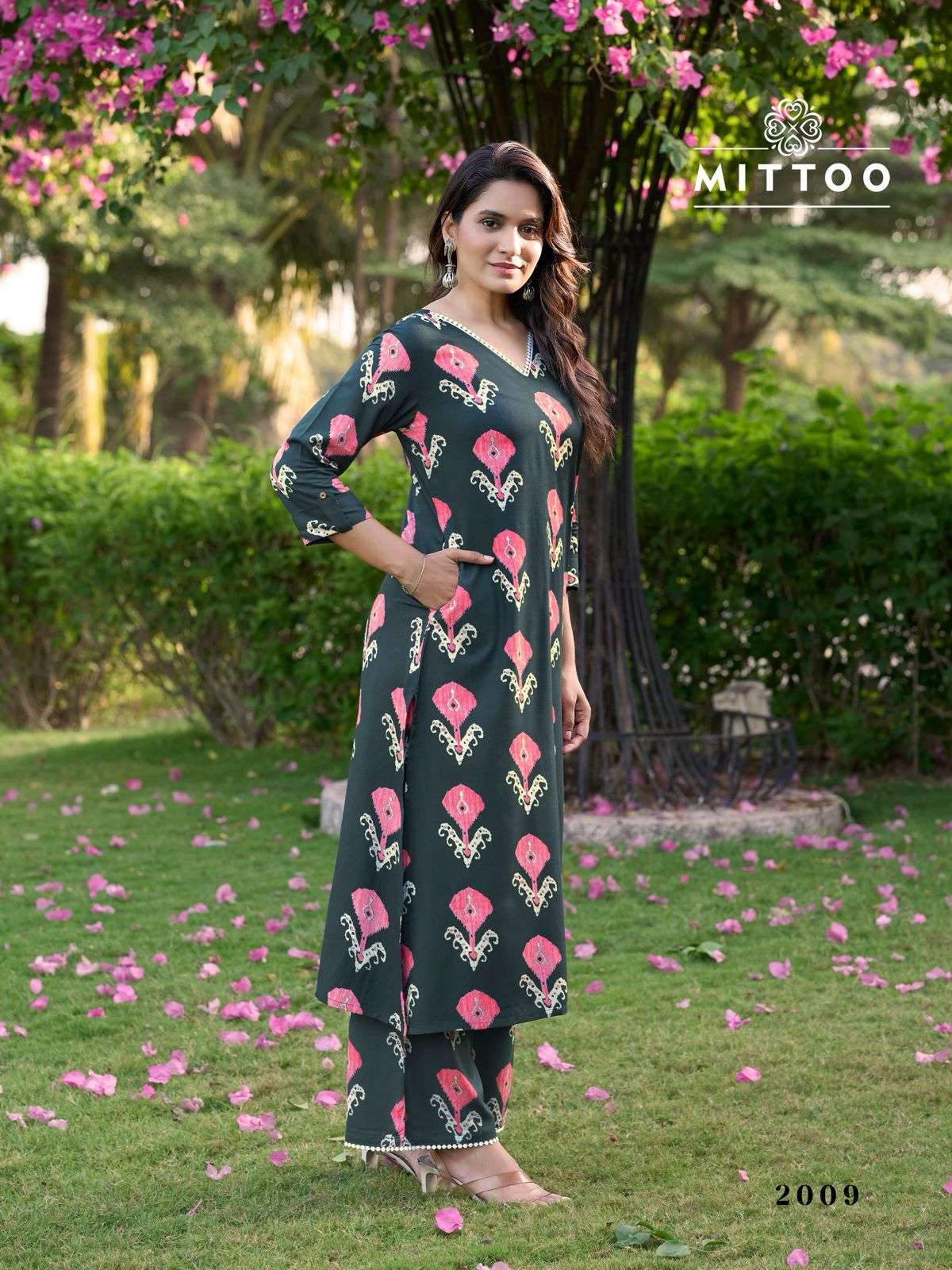 sulekha vol-2 by mittoo 1007-1012 series summer wear rayon print cord set supplier surat