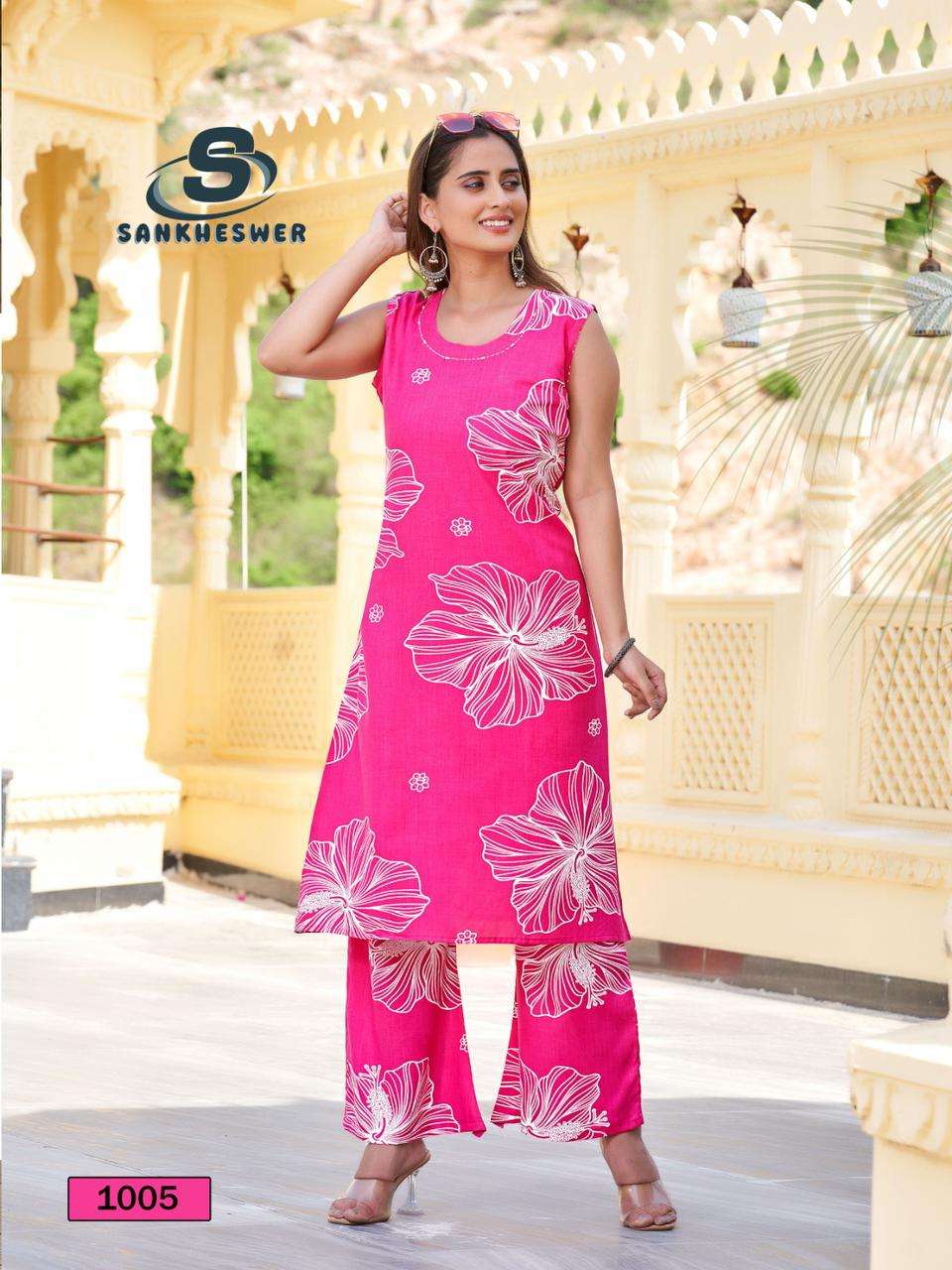 summer cool vol-1 by sankhwswer 1001-1008 series summer wear rayon printed cord set collection 
