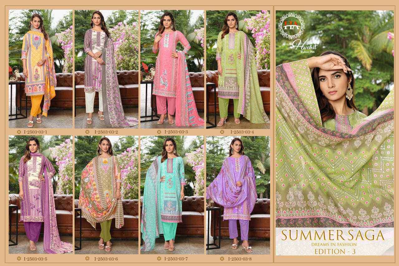 summer saga vol-3 by harshit colors fancy  swarovski diamond work suit supplier 