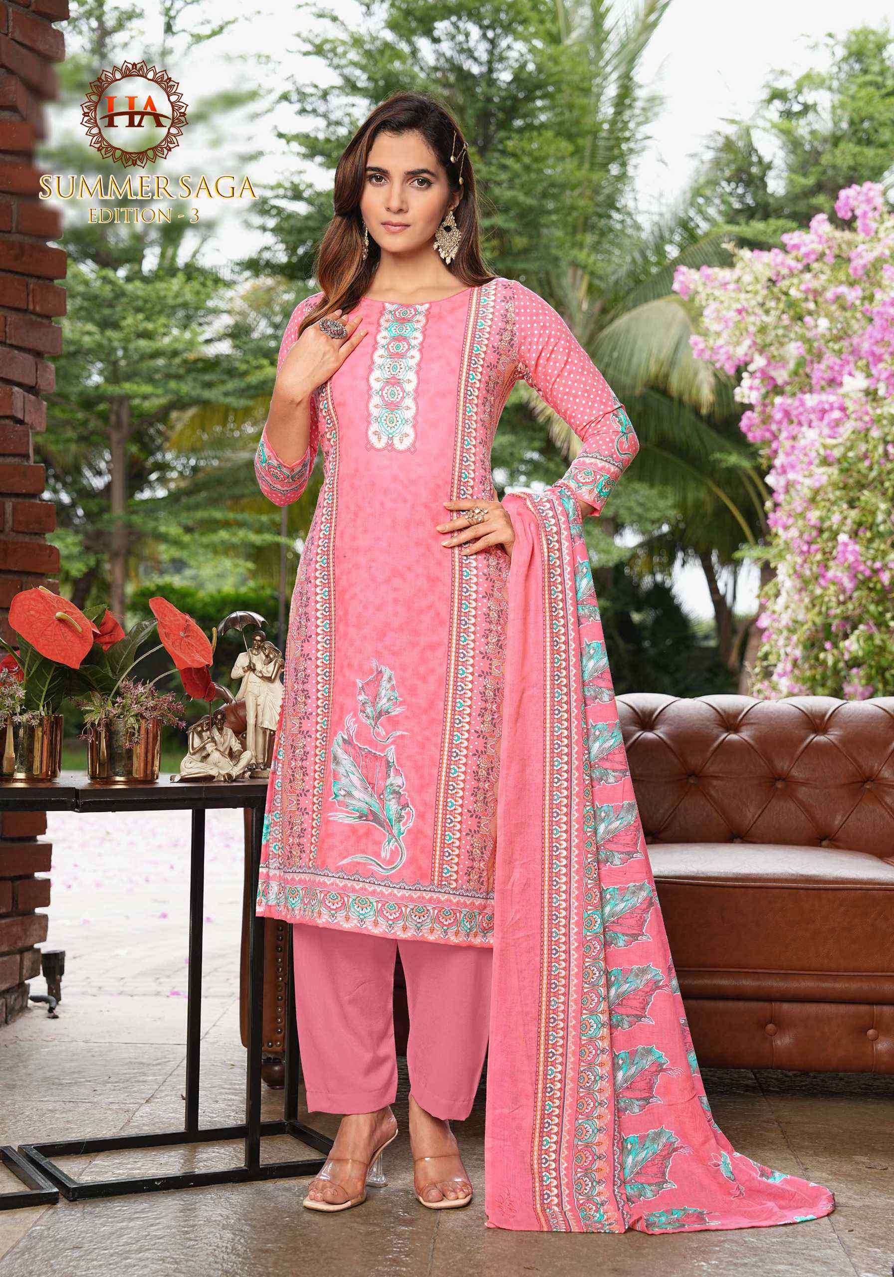 summer saga vol-3 by harshit colors fancy  swarovski diamond work suit supplier 