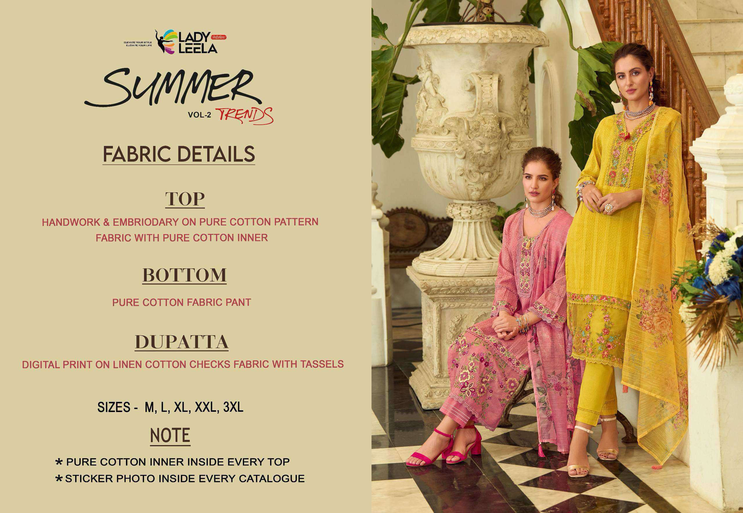 summer trends vol-2 by lady leela colors embroidery with handwork designer kurti exporter surat