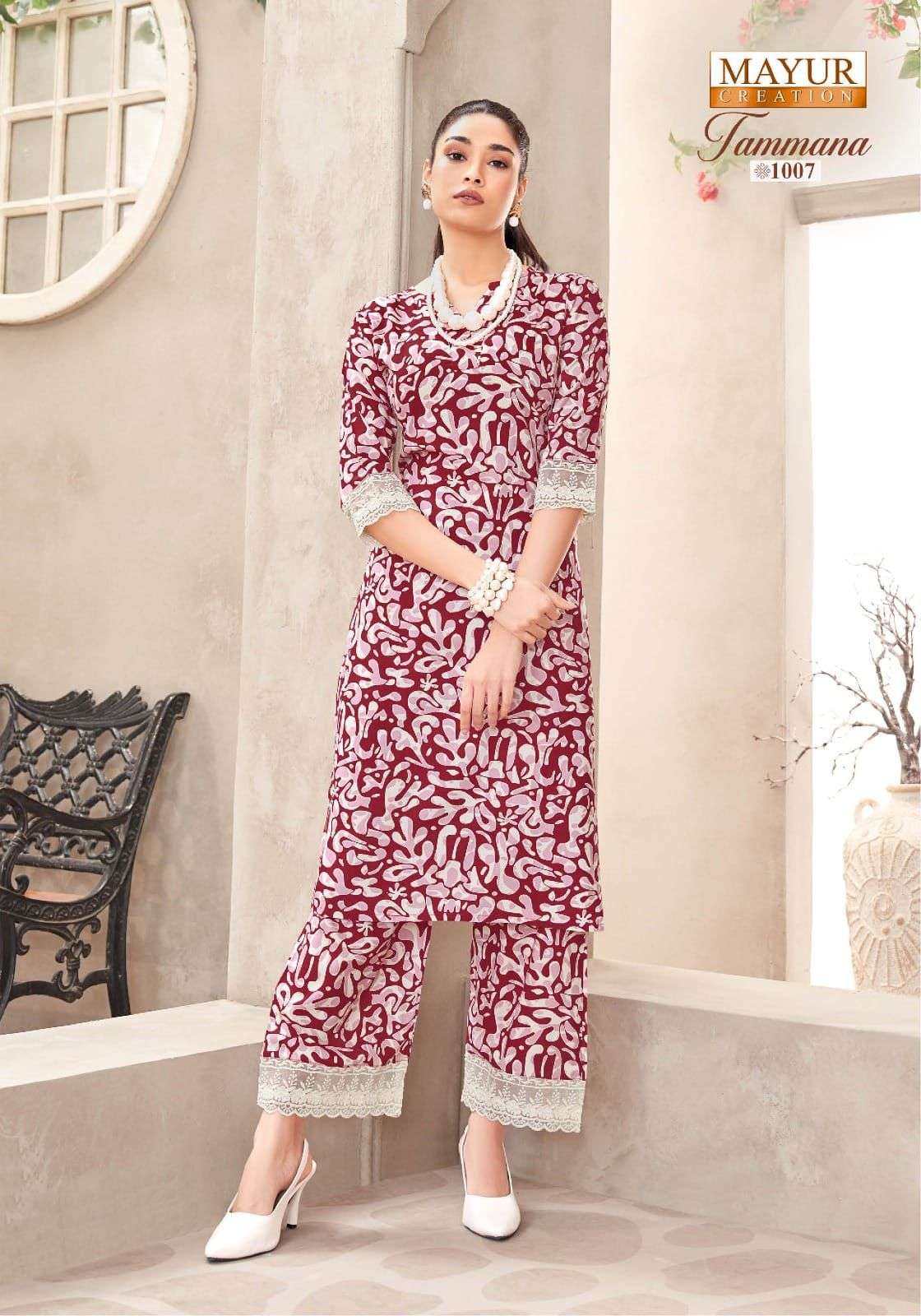 tamana vol-1 by mayur creation heavy rayon printed designer cord set supplier 