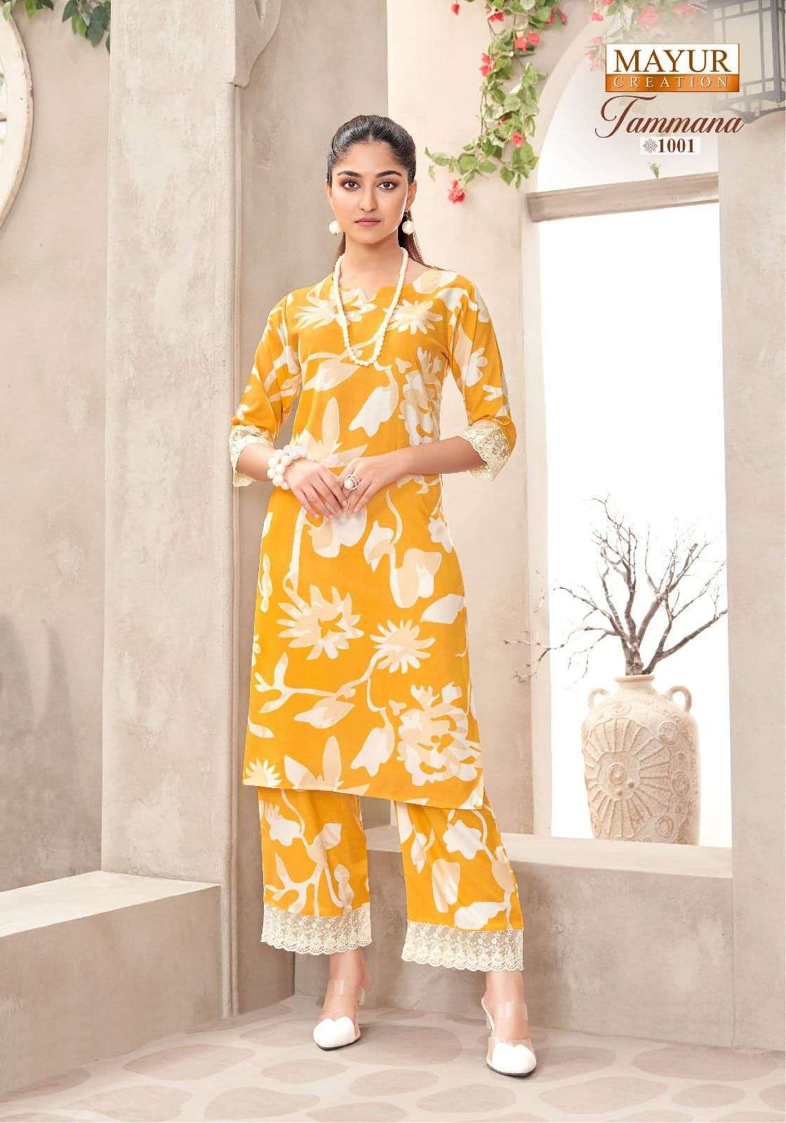 tamana vol-1 by mayur creation heavy rayon printed designer cord set supplier 