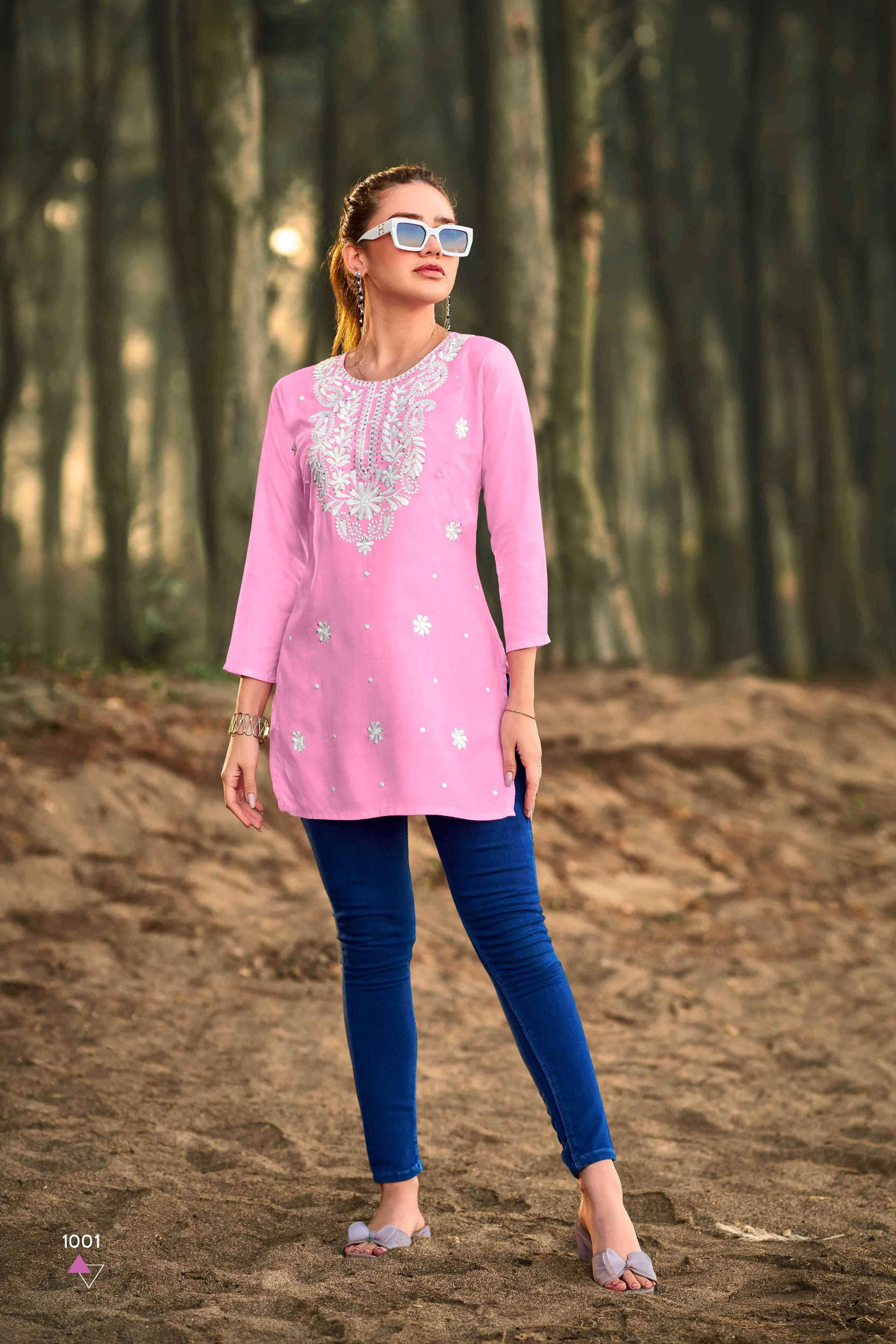 tips and tops colors vol-6 casual wear rayon short top exporter surat