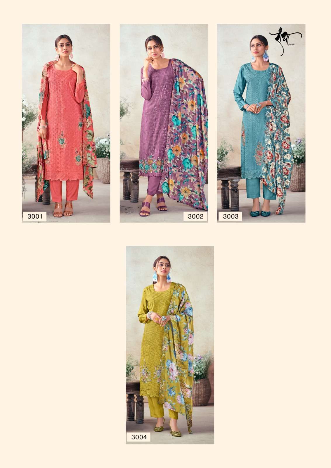 titly by radha trendz colors exclusive designer muslin with thread work suit collection surat