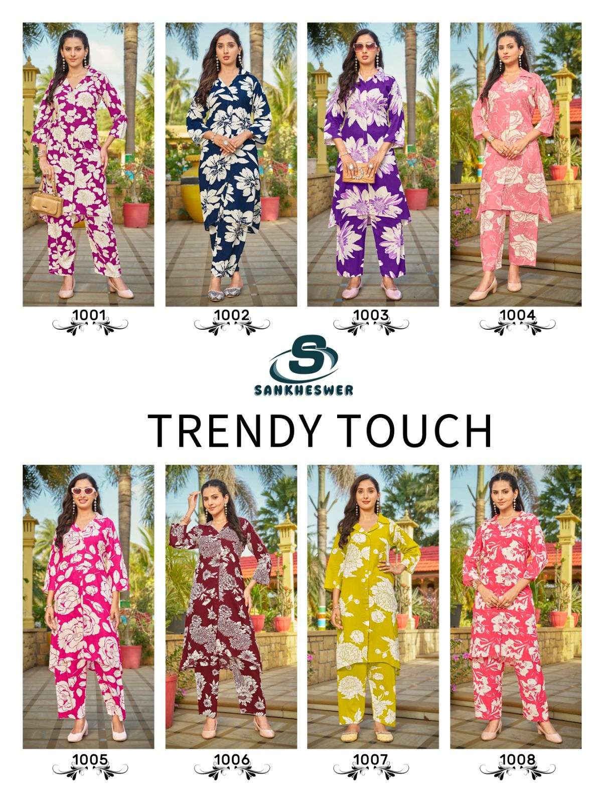 trendy touch by sankheshwer 1001-1008 series daily wear readymade cord set buy online surat