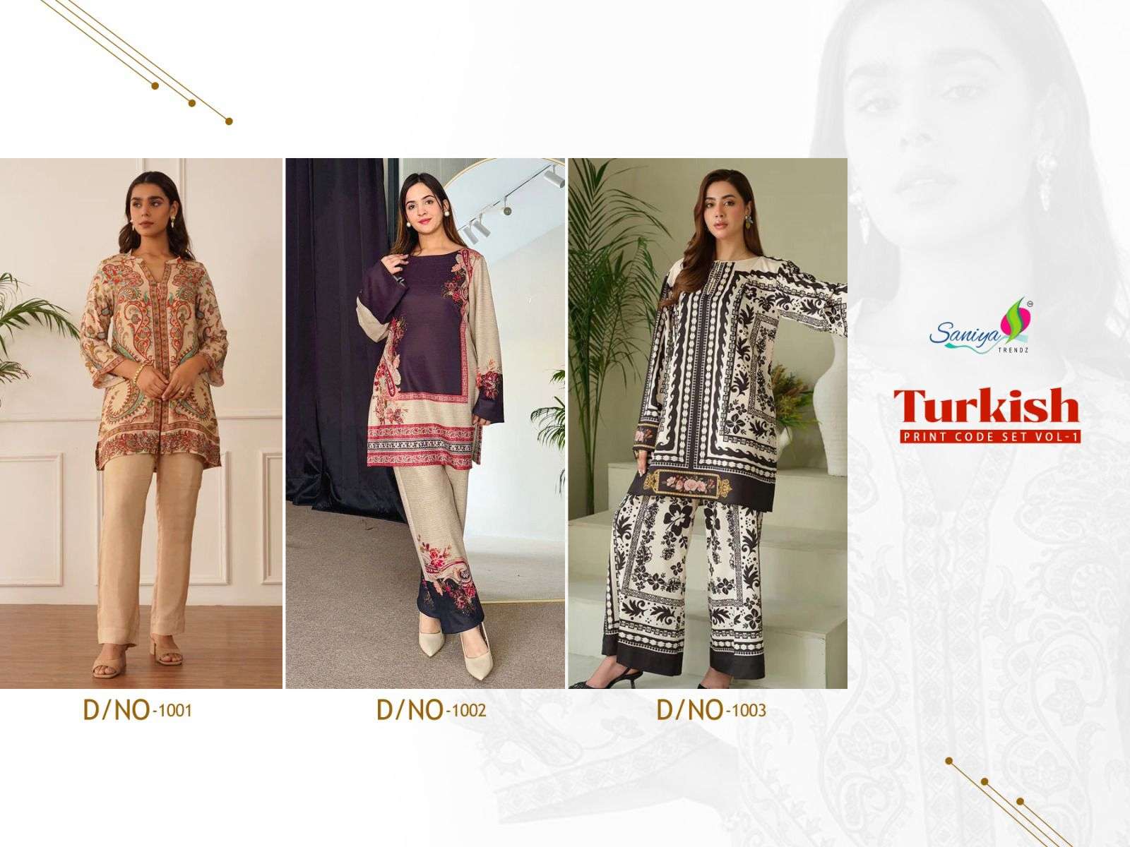 turkish print coad set vol-1 by saniya stylish party wear modal cord set supplier 
