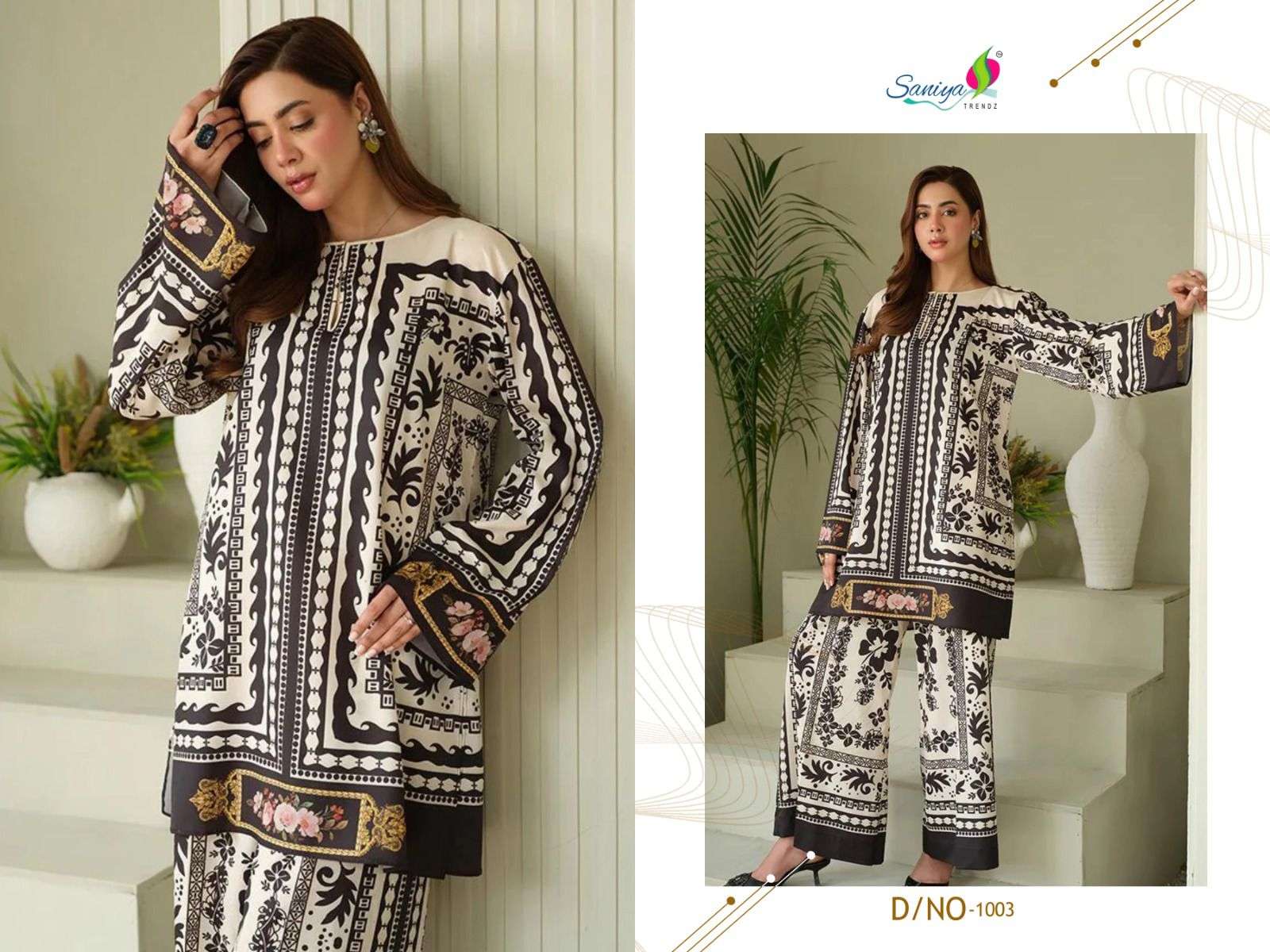 turkish print coad set vol-1 by saniya stylish party wear modal cord set supplier 