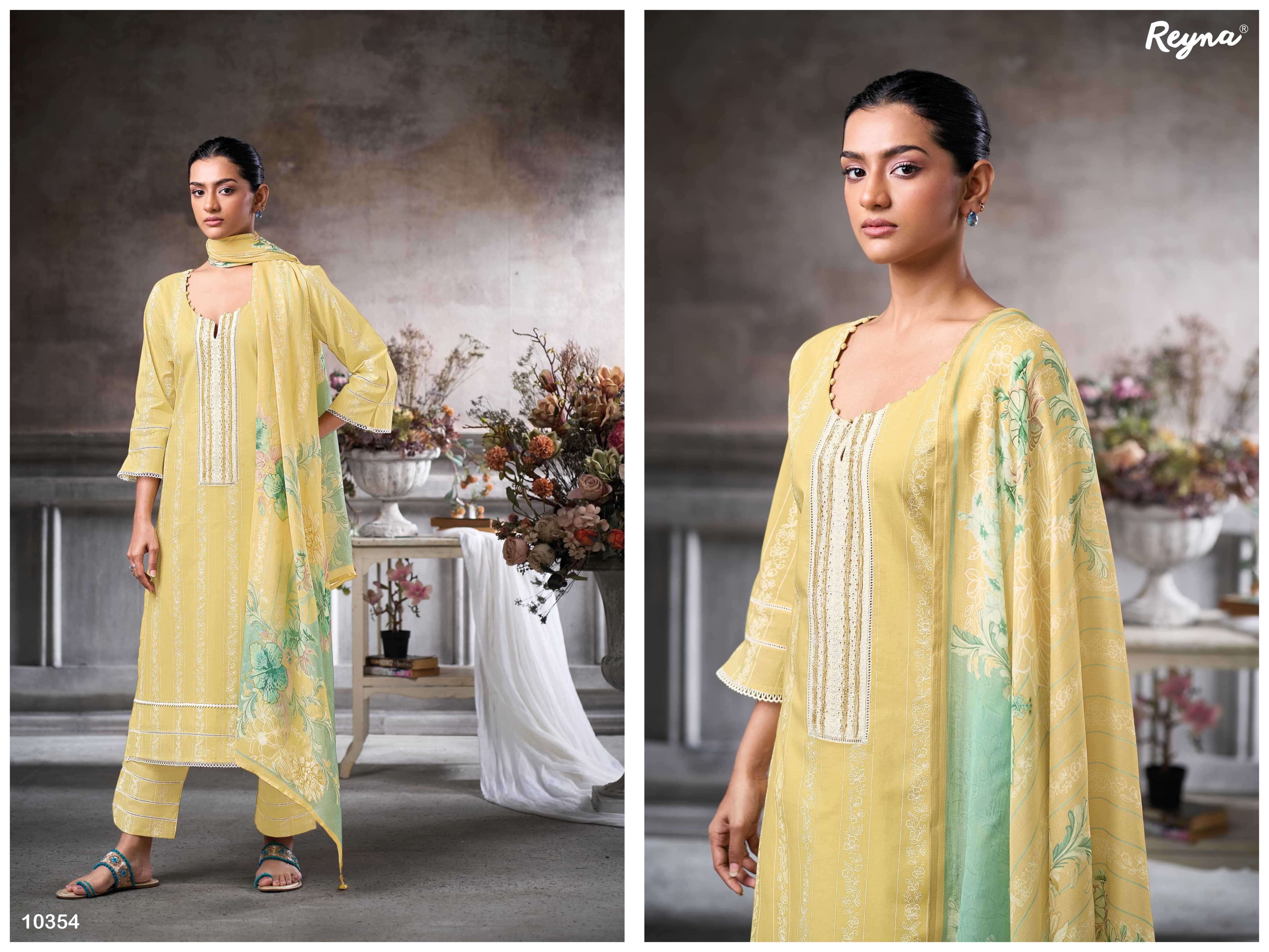 vaadi by reyna colors casual wear cotton witn embroidered suit supplier 
