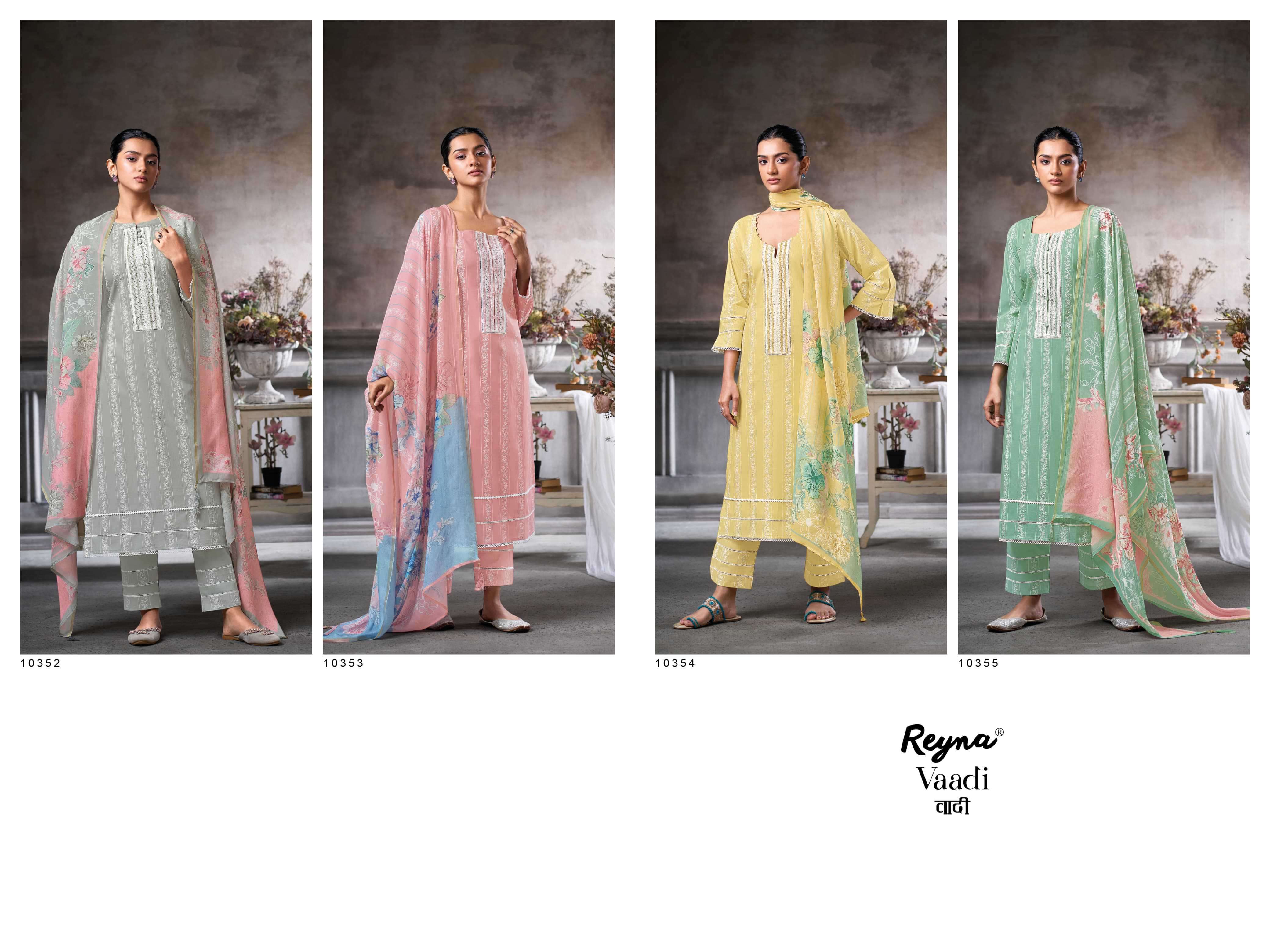 vaadi by reyna colors casual wear cotton witn embroidered suit supplier 