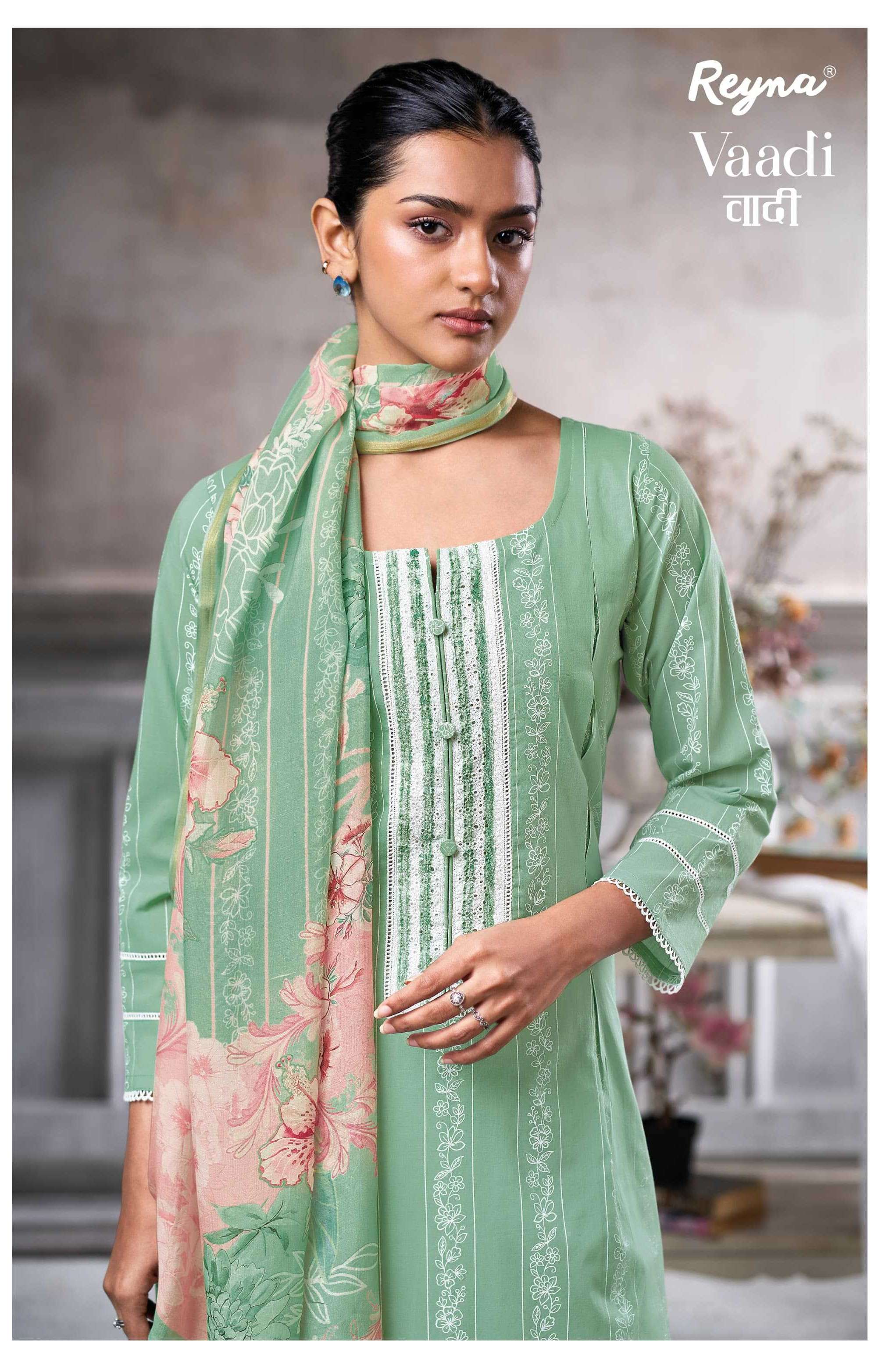 vaadi by reyna colors casual wear cotton witn embroidered suit supplier 