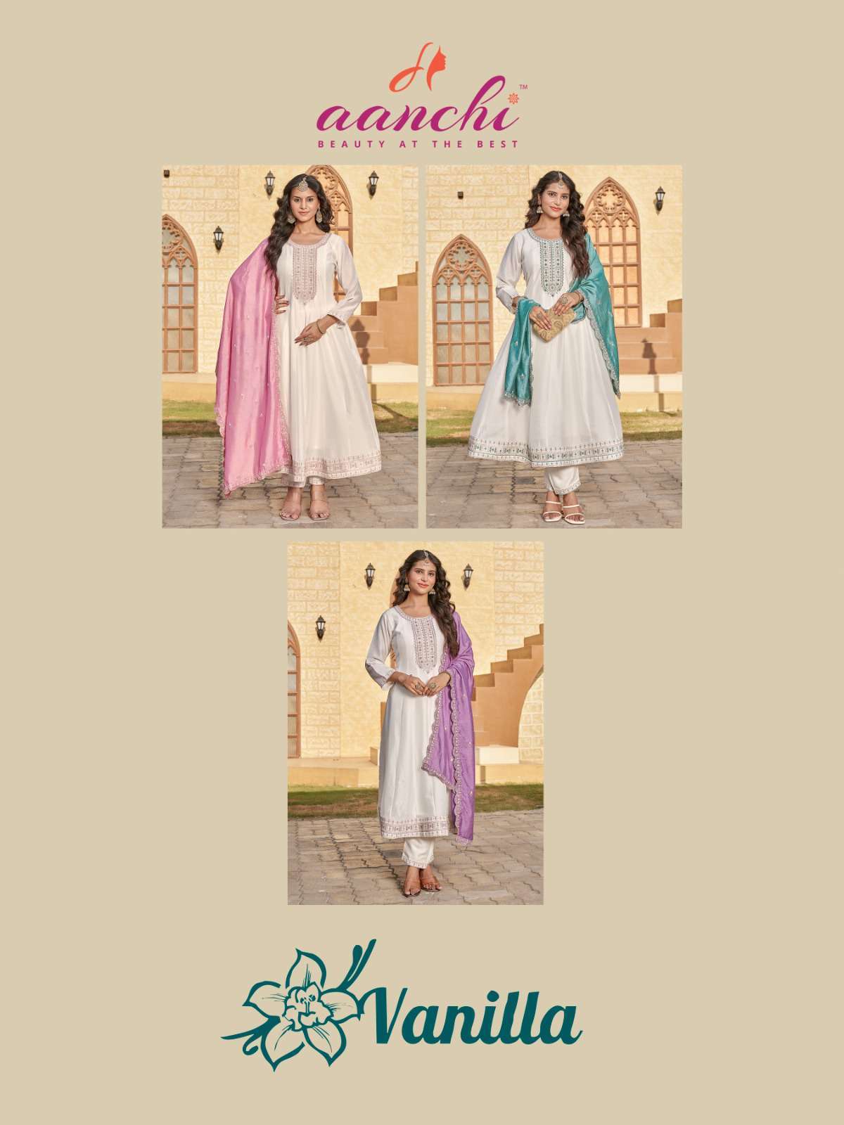 vanilla by aanchi colors exclusive designer party wear readymade kurti with duptta collection surat