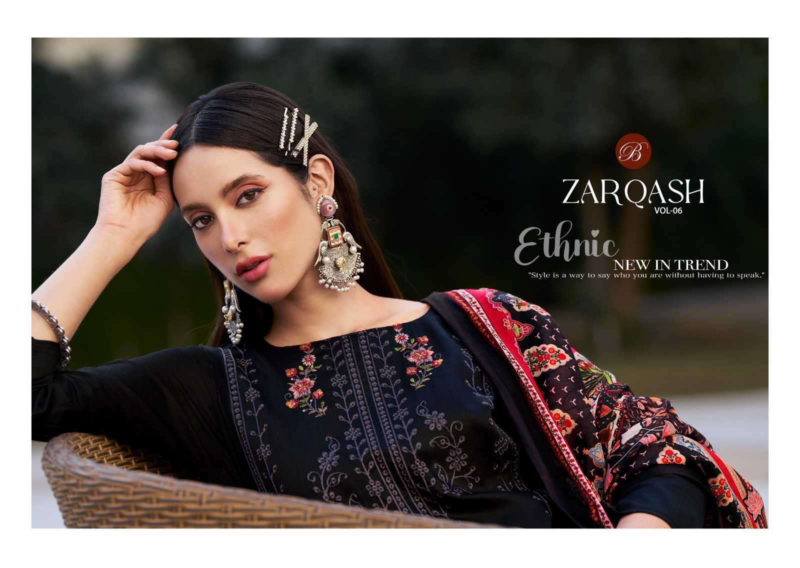 zarqash vol-6 by belliza designer colors latest designer casual wear suits supplier surat
