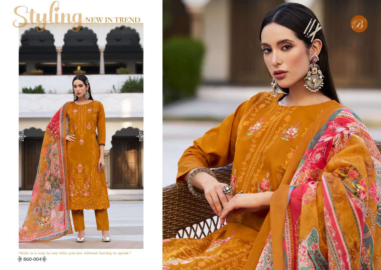 zarqash vol-6 by belliza designer colors latest designer casual wear suits supplier surat