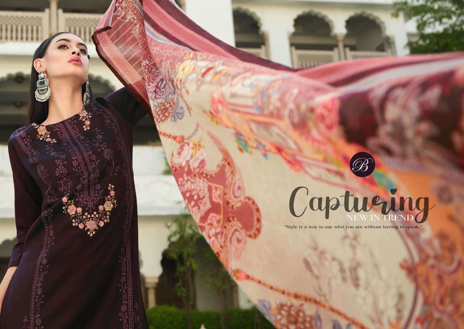 zarqash vol-6 by belliza designer colors latest designer casual wear suits supplier surat