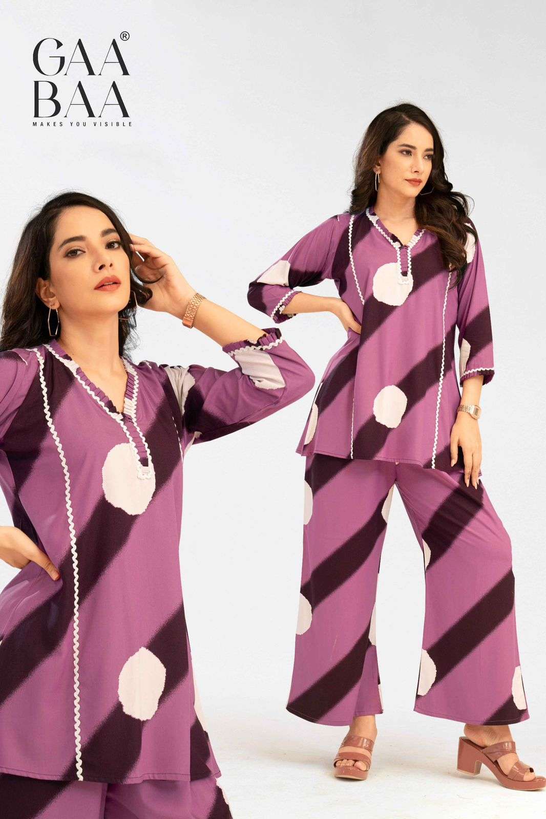 932  by gaabaa colors best designer casual wear rayon readymade cord set supplier 