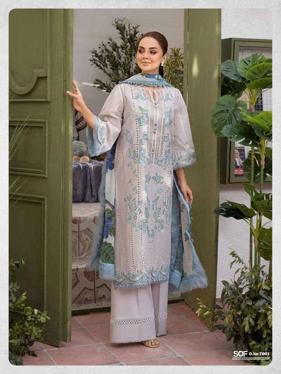 aliya b vol-7 by shree om fab colors latest designer lawn pakistani salwar suit wholesaler 