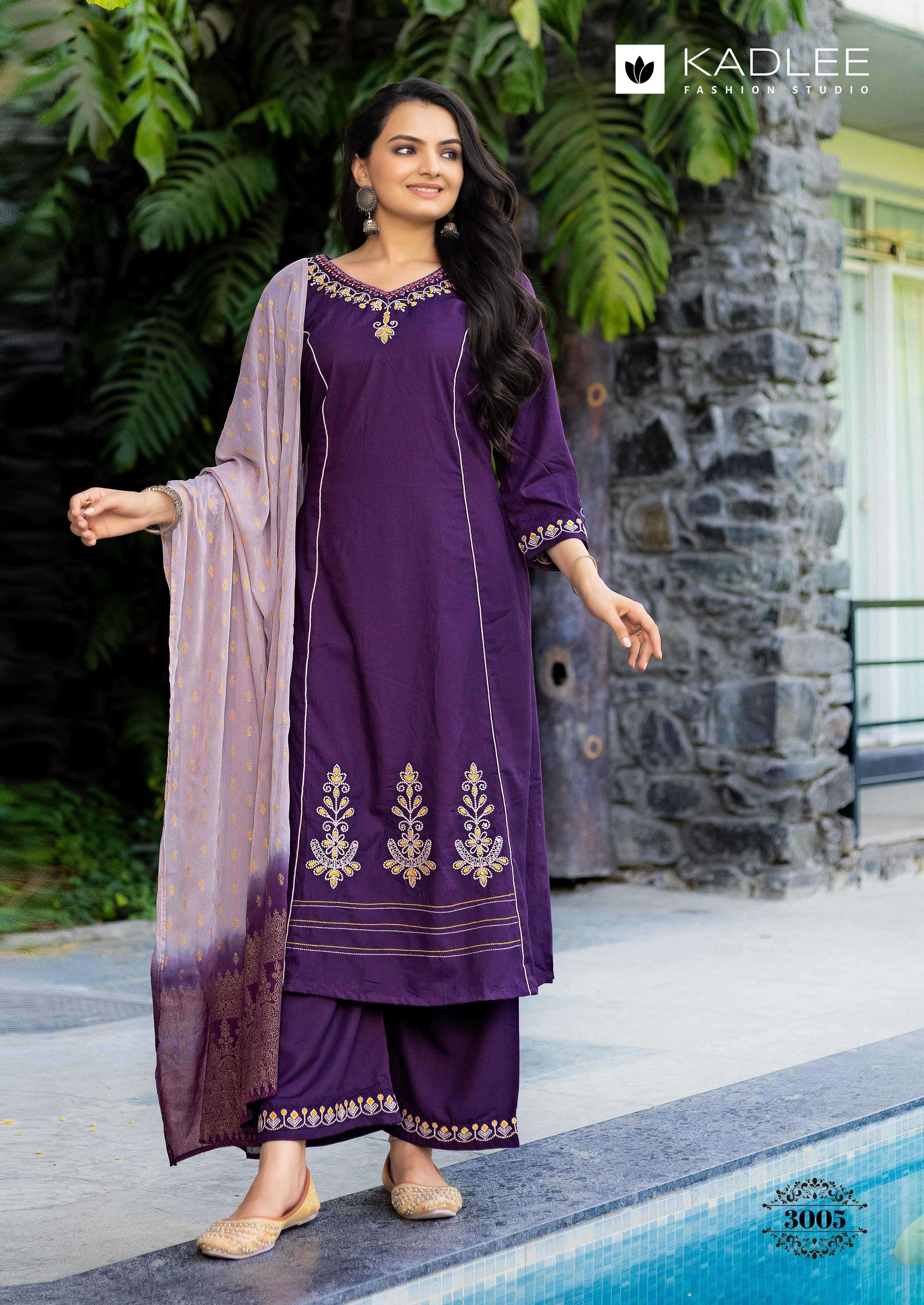 amrita by kadolee colors exclusive designer rayon with fancy handwork suit supplier 