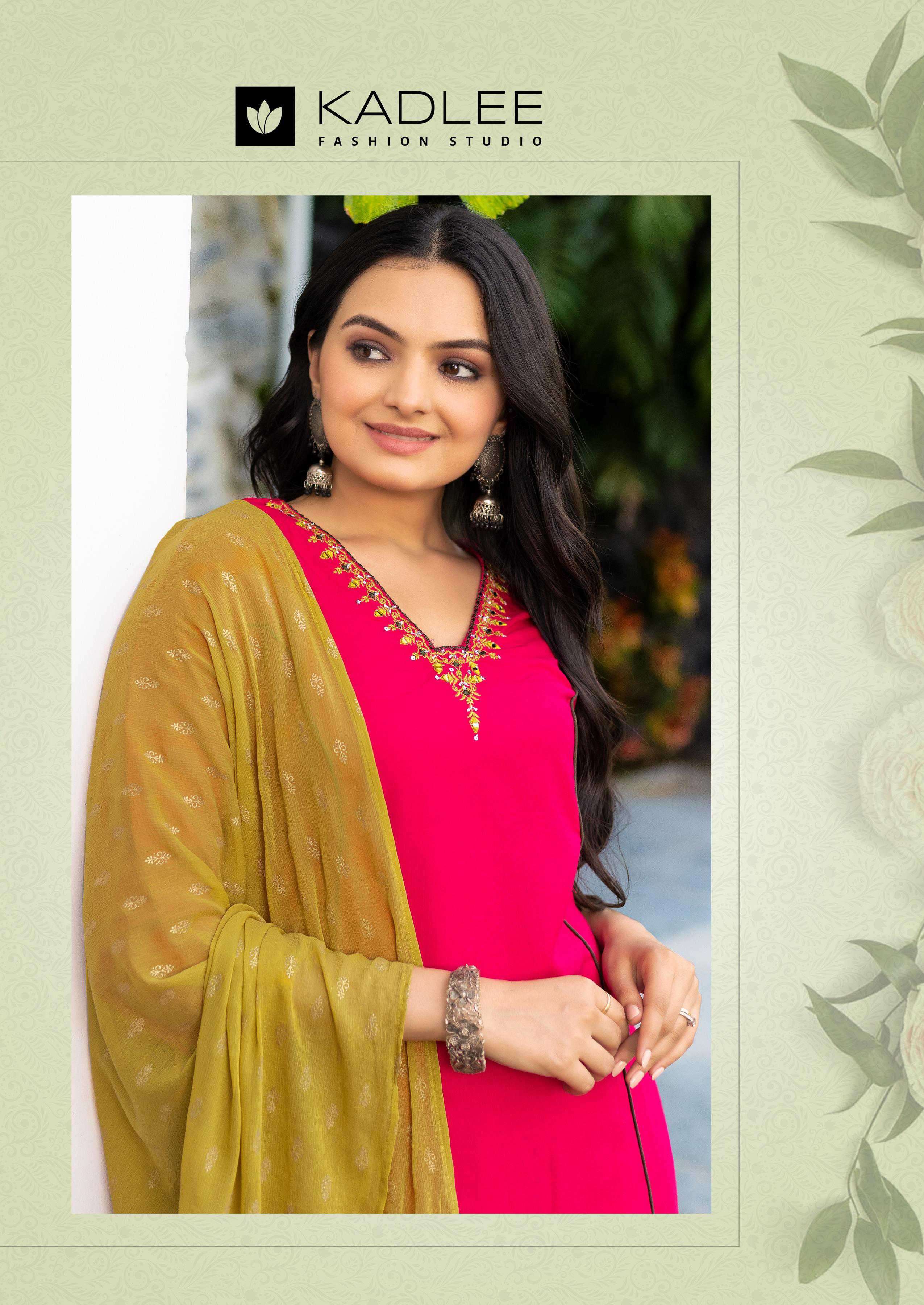 amrita by kadolee colors exclusive designer rayon with fancy handwork suit supplier 