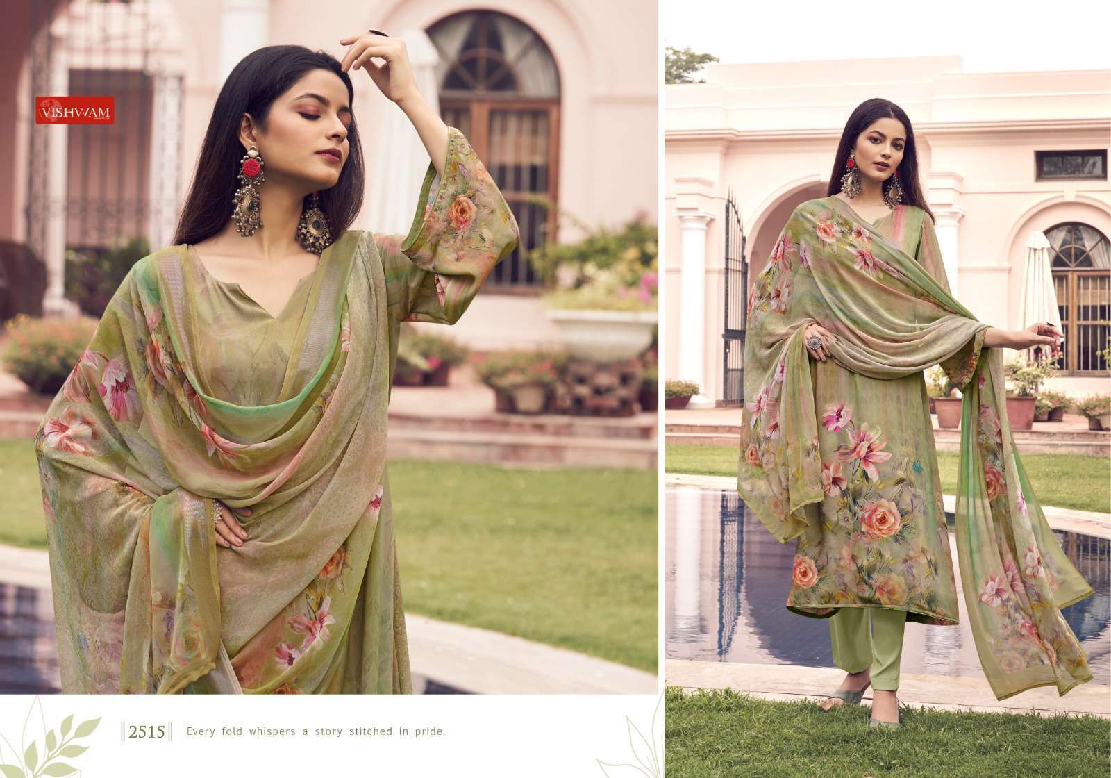 cafe latte vol-21 by vishwam colors designer casual wear salwar kameez wholesaler surat