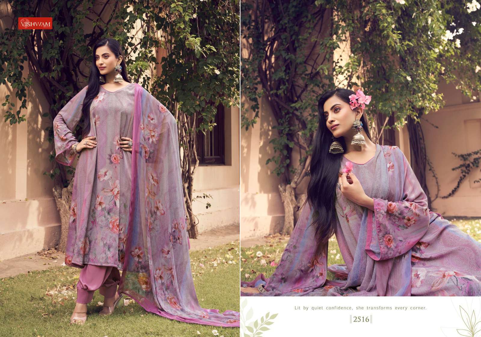 cafe latte vol-21 by vishwam colors designer casual wear salwar kameez wholesaler surat