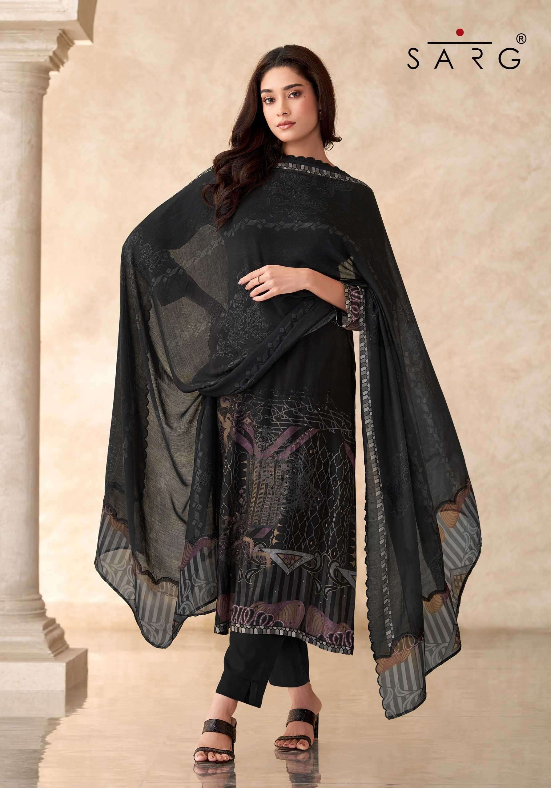 chand raat by sarg colors latest designer casual wear muslin suit wholesaler 